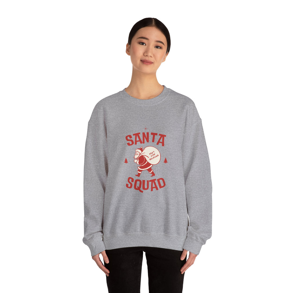 Santa Squad Crewneck Sweatshirt — Retro Santa Graphic Christmas Sweater