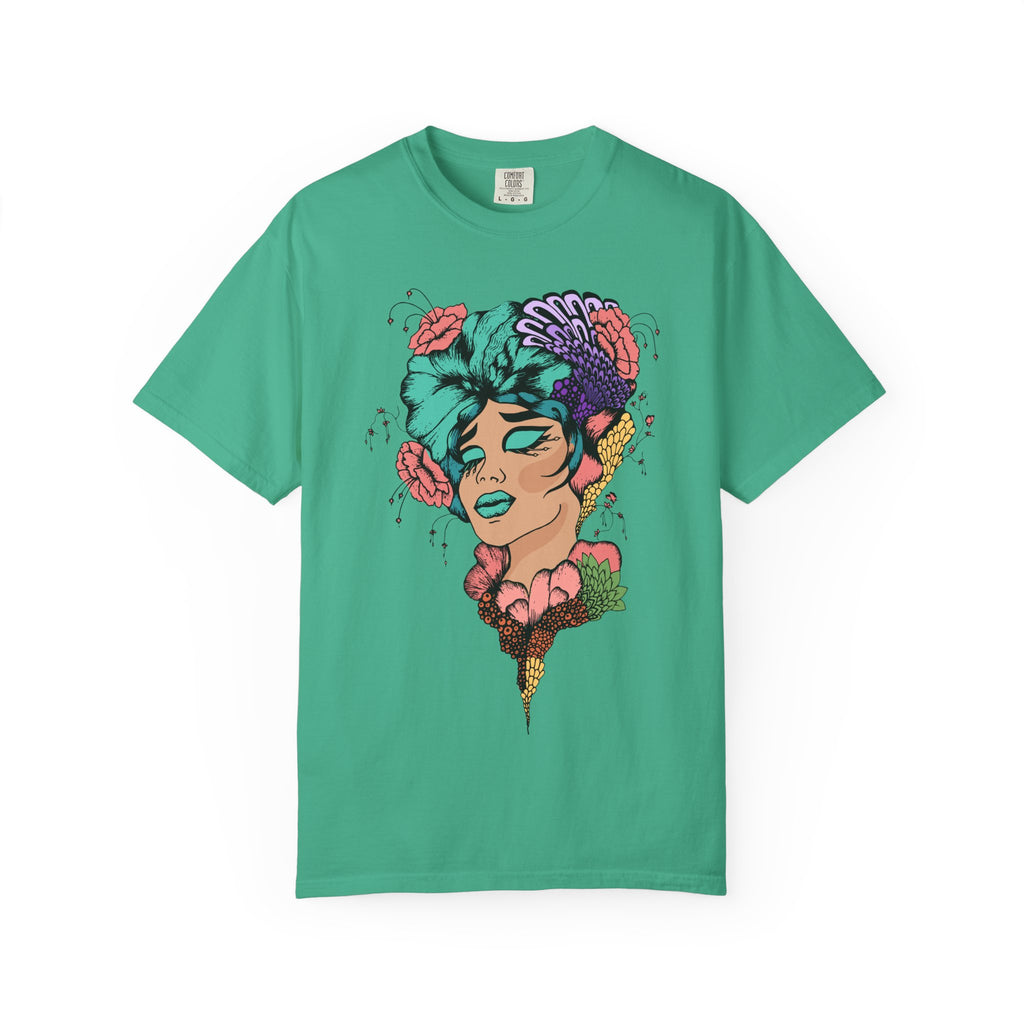 Floral Fantasy T-Shirt | Artistic Graphic Tee for Nature Lovers, Unique Gift, Casual Wear, Eco-Friendly Fashion