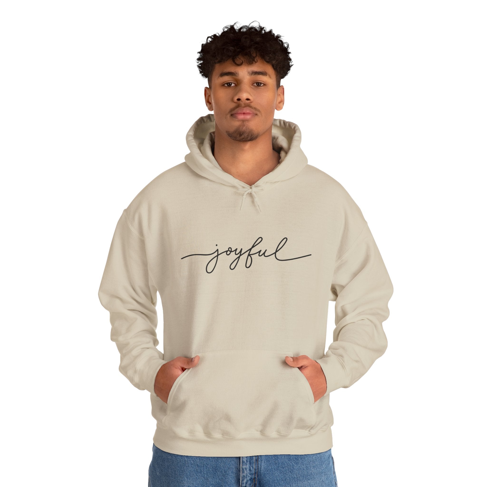Joyful Hoodie for Comfort and Cheer, Unisex Sweatshirt for Gifts, Everyday Wear, Cozy Handmade Apparel, Celebration Outfit, Relaxed Style