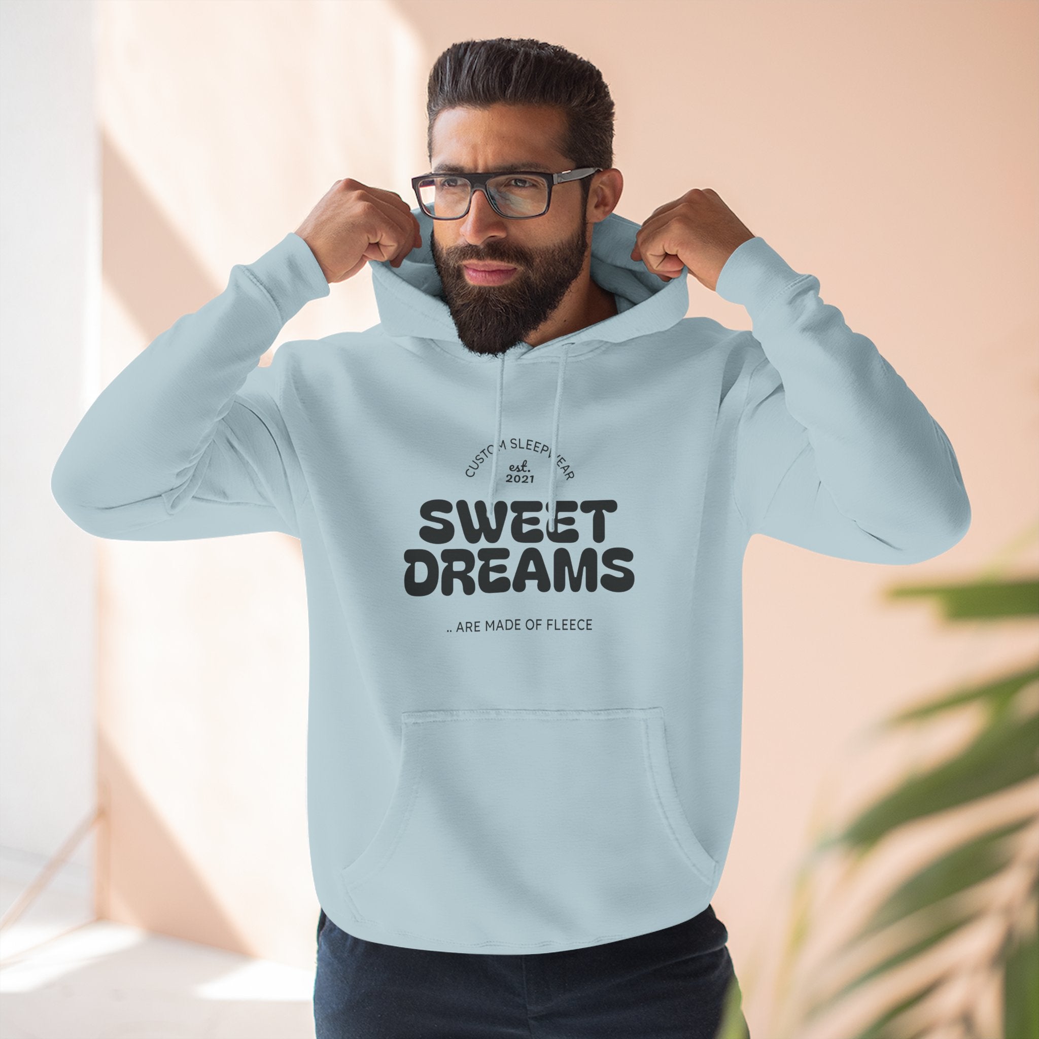 Cozy Sweet Dreams Hoodie, Fleece Pullover for Relaxation, Gift for Dreamers, Perfect for Sleepovers, Casual Wear