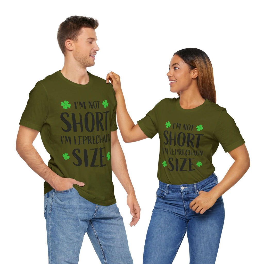 St. Patrick's Day Tee, Leprechaun Size Shirt, Unisex Graphic Tee, Funny Irish T-shirt, Short Stature Humor Apparel