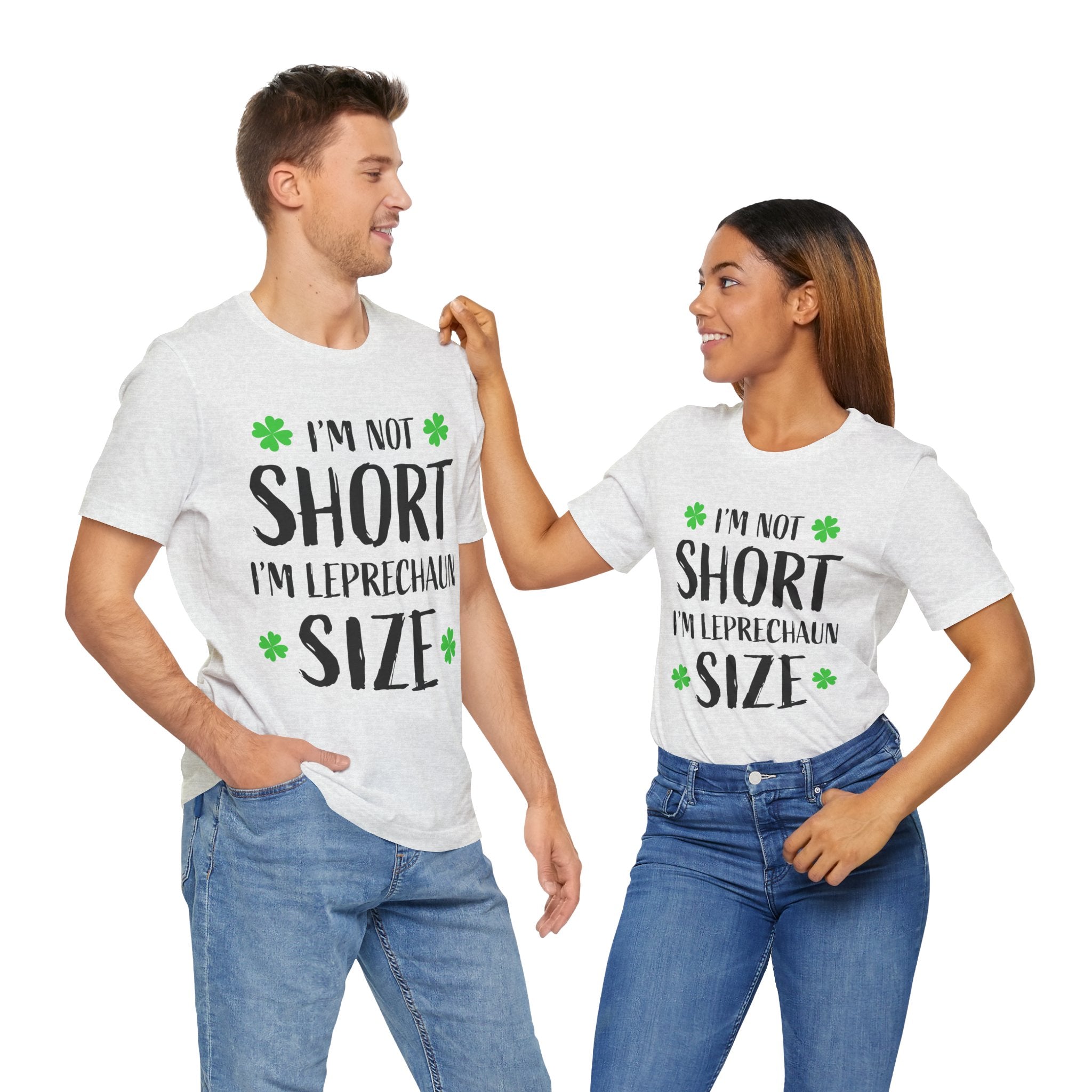 St. Patrick's Day Tee, Leprechaun Size Shirt, Unisex Graphic Tee, Funny Irish T-shirt, Short Stature Humor Apparel