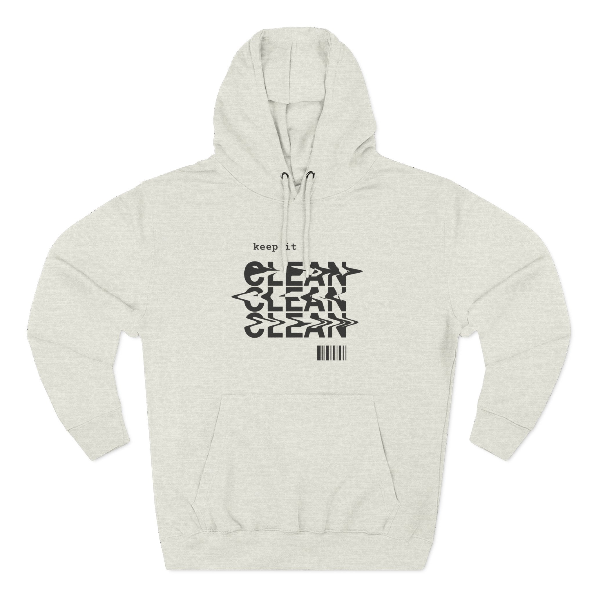 Stylish Fleece Hoodie with ‘Keep It Clean’ Design, Cozy Winter Apparel, Ideal for Casual Outfits, Gifts for Friends, Unique Streetwear