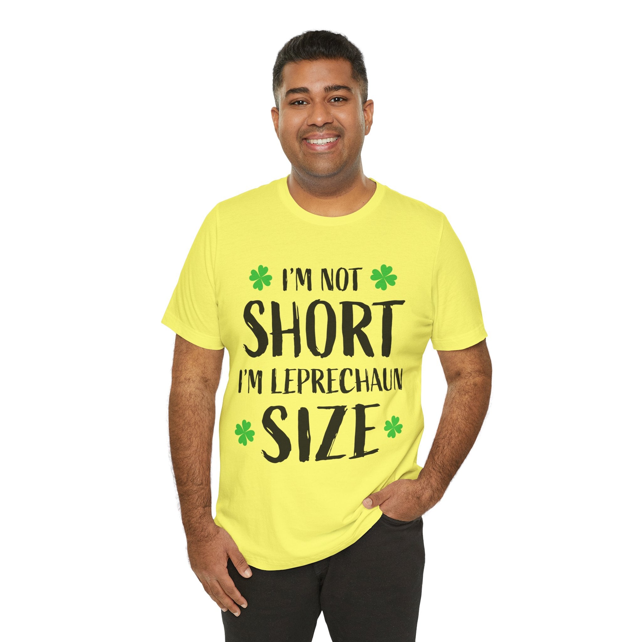 St. Patrick's Day Tee, Leprechaun Size Shirt, Unisex Graphic Tee, Funny Irish T-shirt, Short Stature Humor Apparel