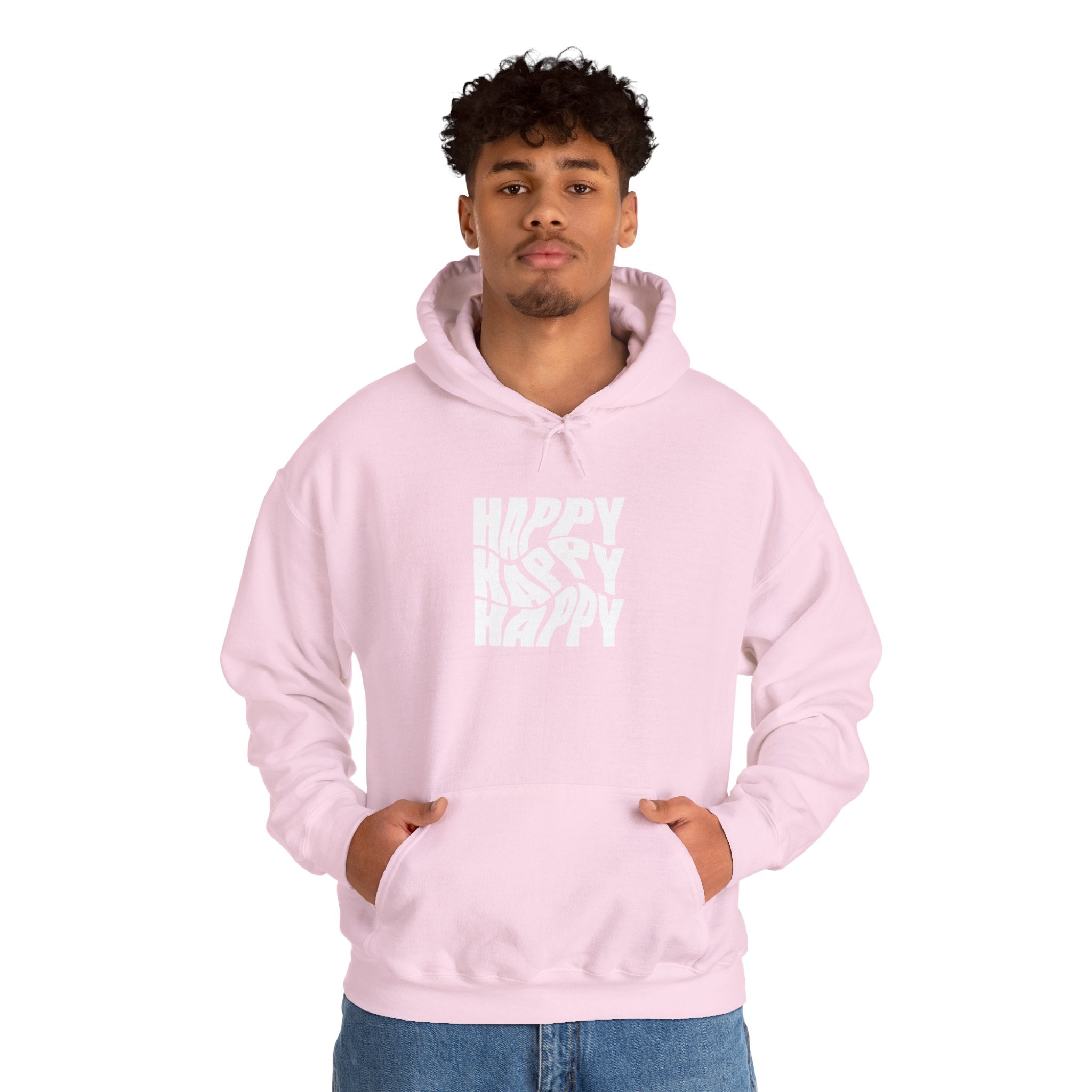 Happy Vibe Unisex Hoodie, Cozy Sweatshirt, Gift for Friends, Casual Wear, Birthday Gift, Everyday Comfort
