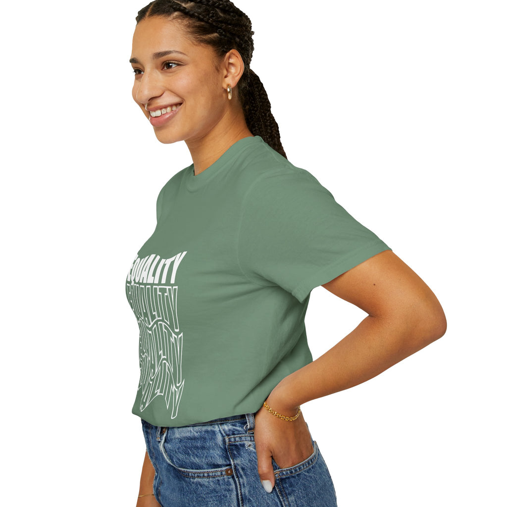 Equality Unisex Garment-Dyed T-shirt | Bold Statement Tee, LGBTQ+ Pride Apparel, Casual Wear, Gift for Activists, Equality Awareness