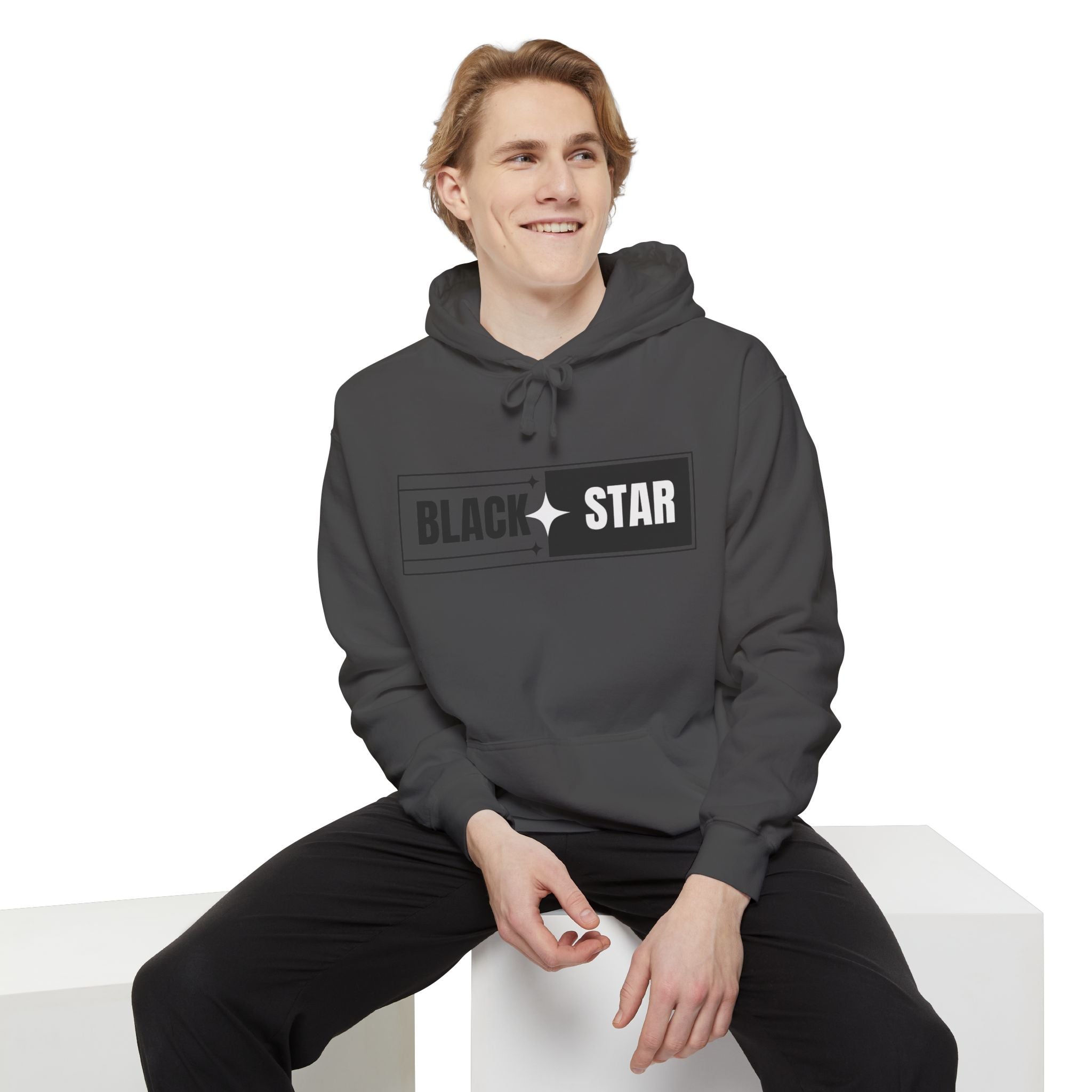Unisex Garment-Dyed Hoodie with 'BLACK STAR' Design, Cozy Casual Sweatshirt, Everyday Hoodie, Perfect Gift for Birthdays, Relaxed [...]