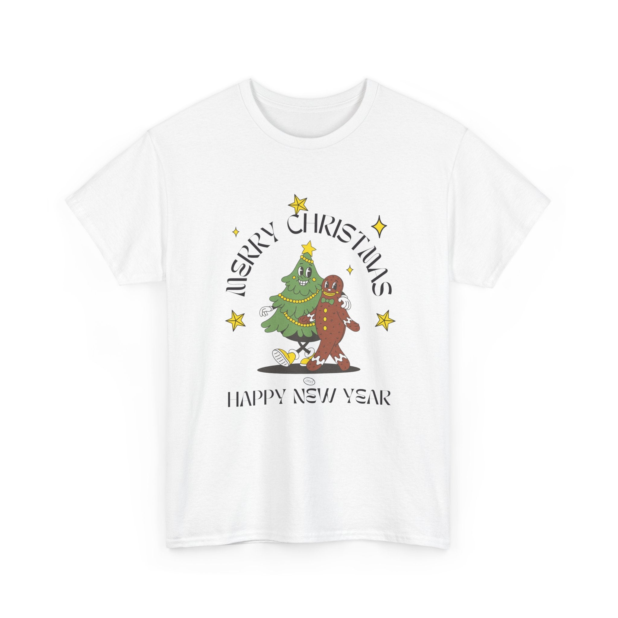 Christmas Gingerbread Tree Tee - "Merry Christmas, Happy New Year" Holiday Shirt