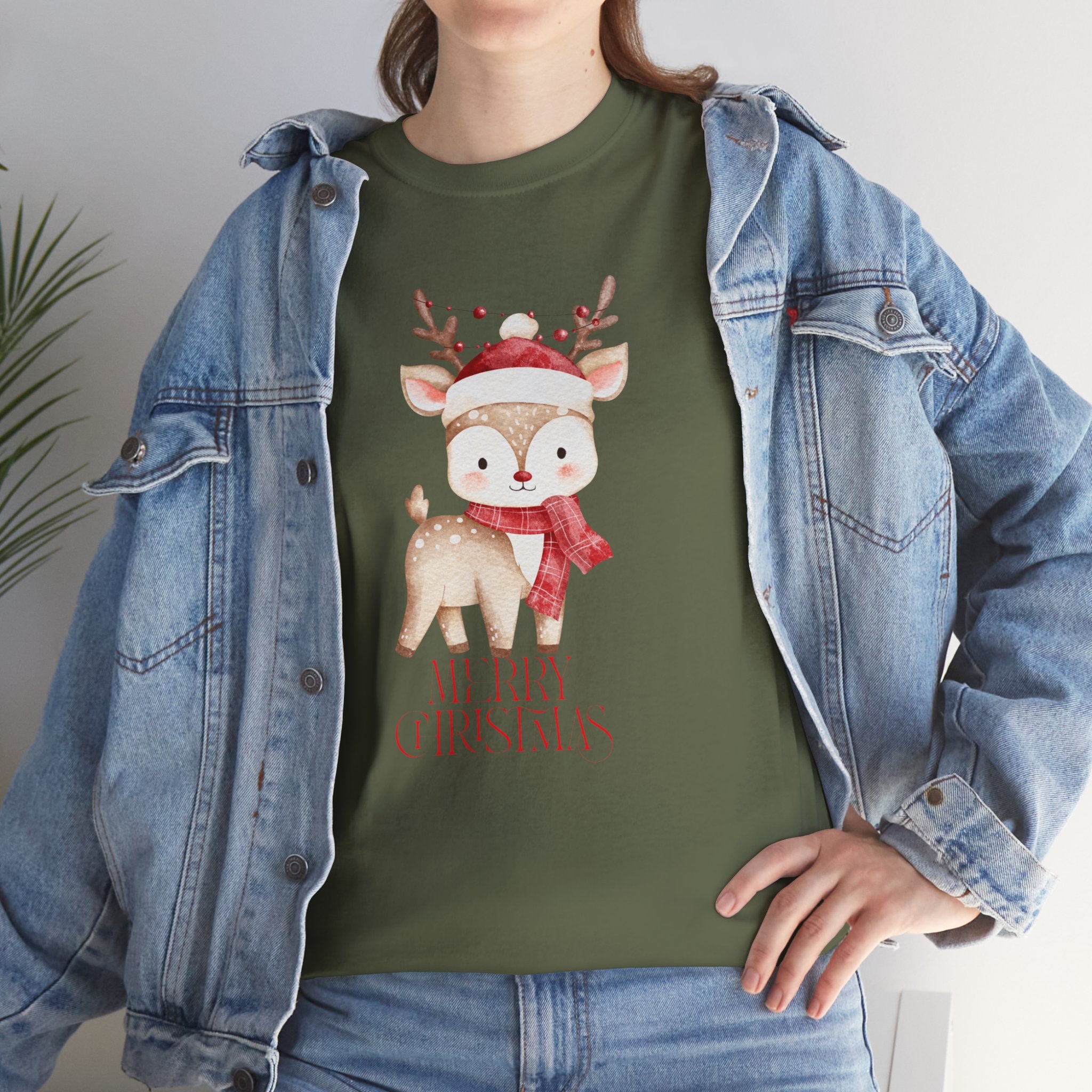 Kids' Cute Reindeer Christmas Tee – Merry Christmas Woodland Holiday Shirt
