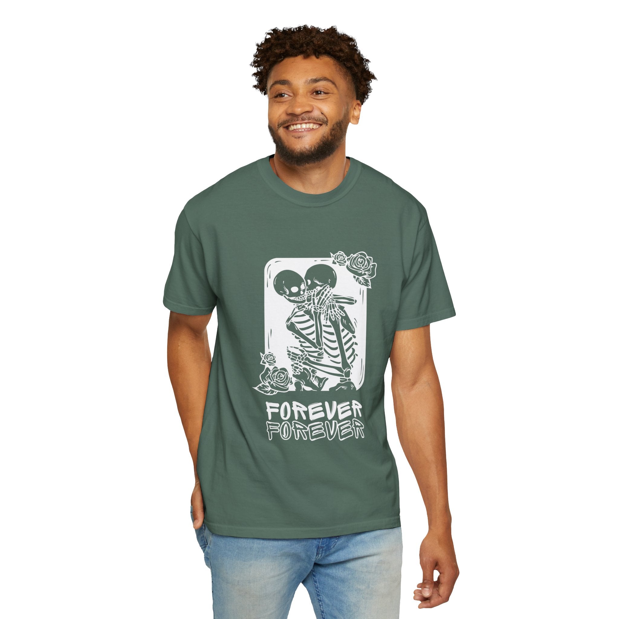 Forever Friends Skeleton T-shirt, Casual Unisex Tee, Halloween Style, Comfortable Wear, Gift for Friends