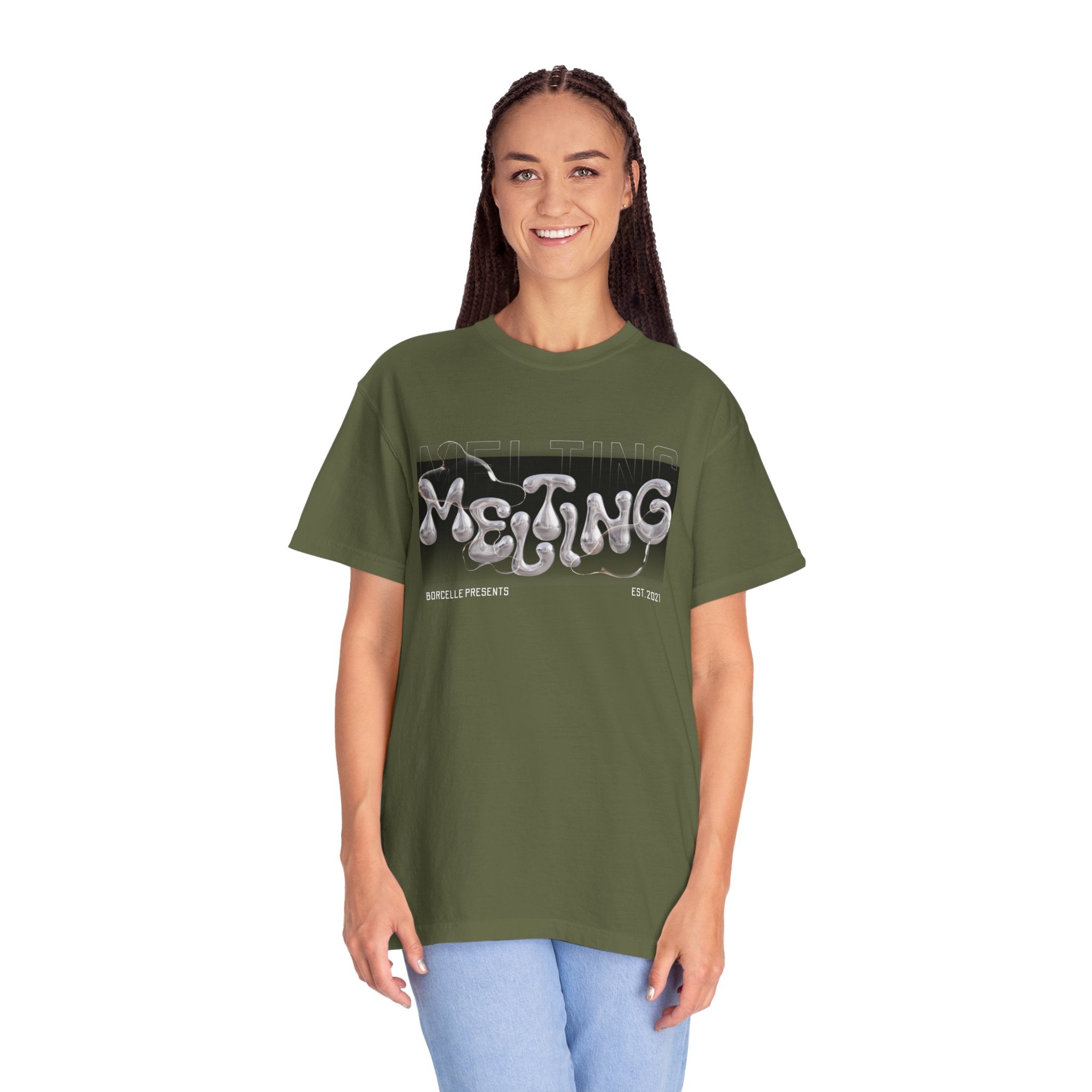 Melting Vibes Unisex Garment-Dyed T-shirt | Cool Graphic Tee for Art Lovers, Trendy Casual Wear, Unique Gift, Summer Style