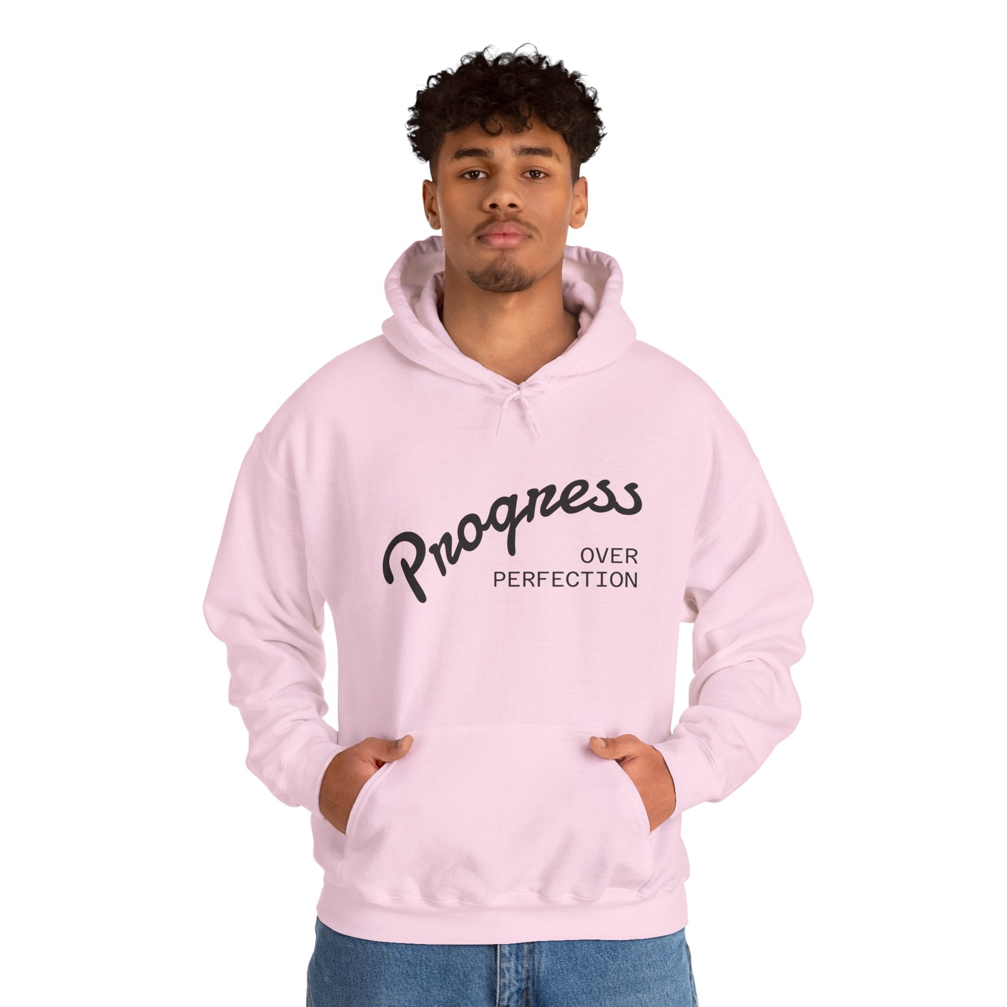 Progress Over Perfection Hoodie, Motivational Sweatshirt, Unisex Hooded Sweatshirt, Cozy Casual Wear, Gift for Her, Inspirational Apparel