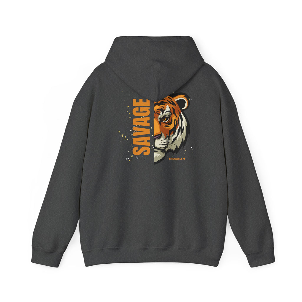Savage Tiger Unisex Hoodie, Vintage Sweatshirt, Animal Lovers Apparel, Gift for Him/Her, Casual Streetwear, Cozy Layering