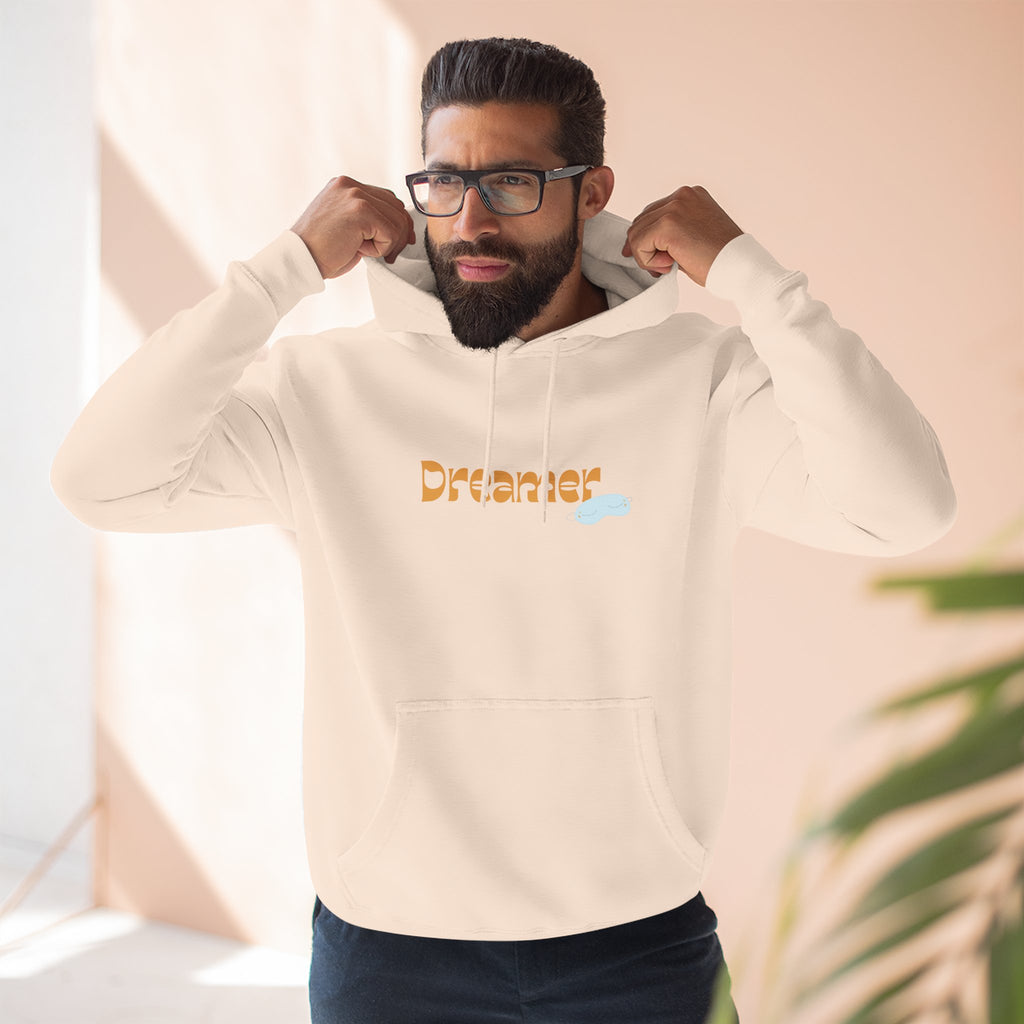 Dreamer Three-Panel Fleece Hoodie | Cozy Sweatshirt, Gift for Dreamers, Casual Wear, Inspirational Apparel, Everyday Comfort