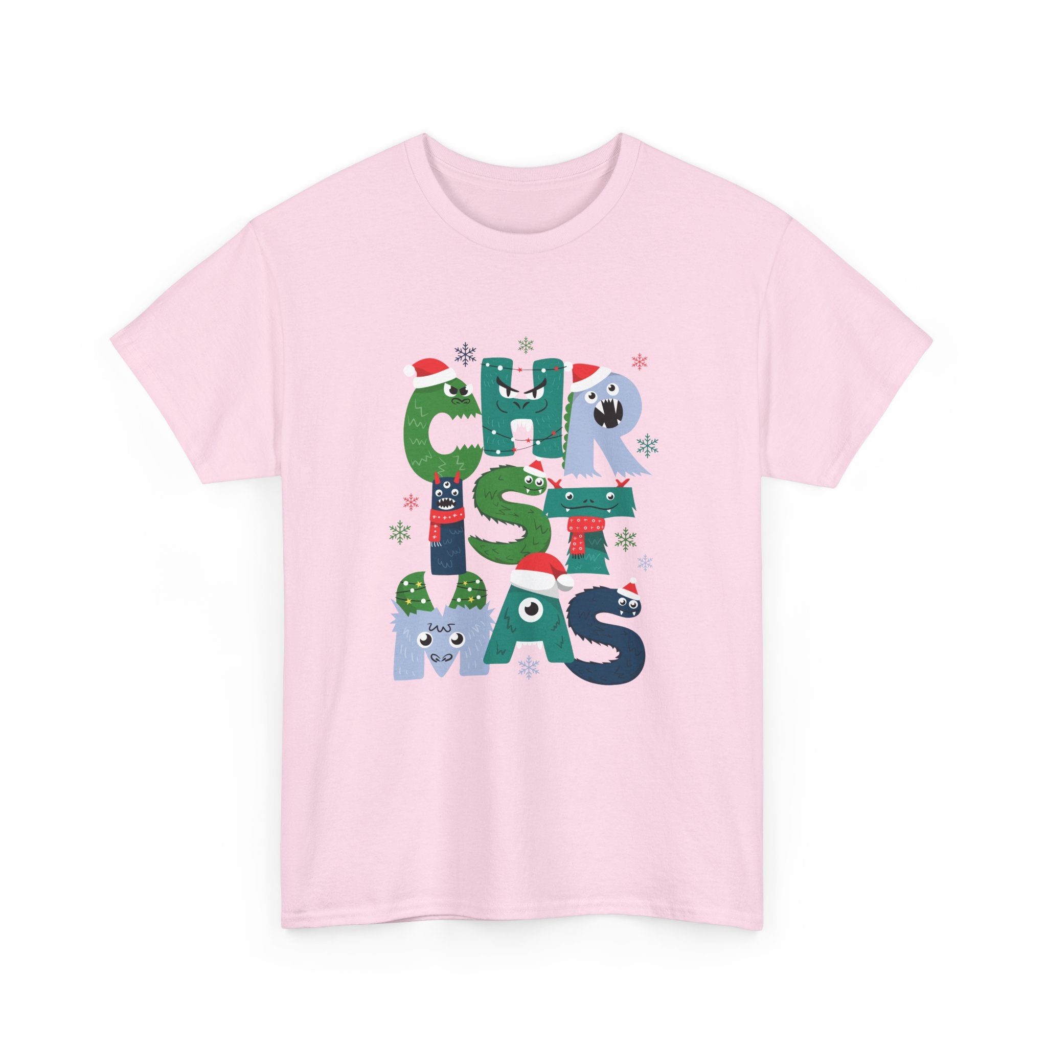 Christmas Graphic Tee — Cute Holiday "CHRISTMAS" Lettering T‑Shirt