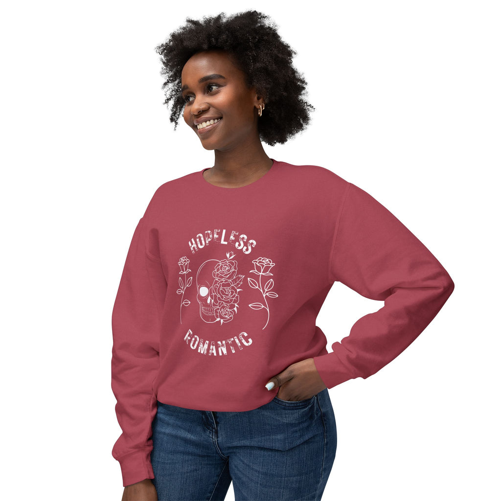 Hopeless Romantic Sweatshirt, Unisex Lightweight Crewneck Sweater, Cute Gift for Her, Fall Fashion, Casual Wear, Cozy Loungewear