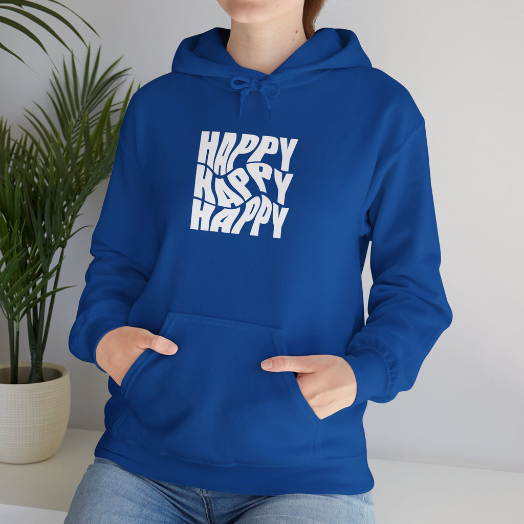 Happy Vibe Unisex Hoodie, Cozy Sweatshirt, Gift for Friends, Casual Wear, Birthday Gift, Everyday Comfort