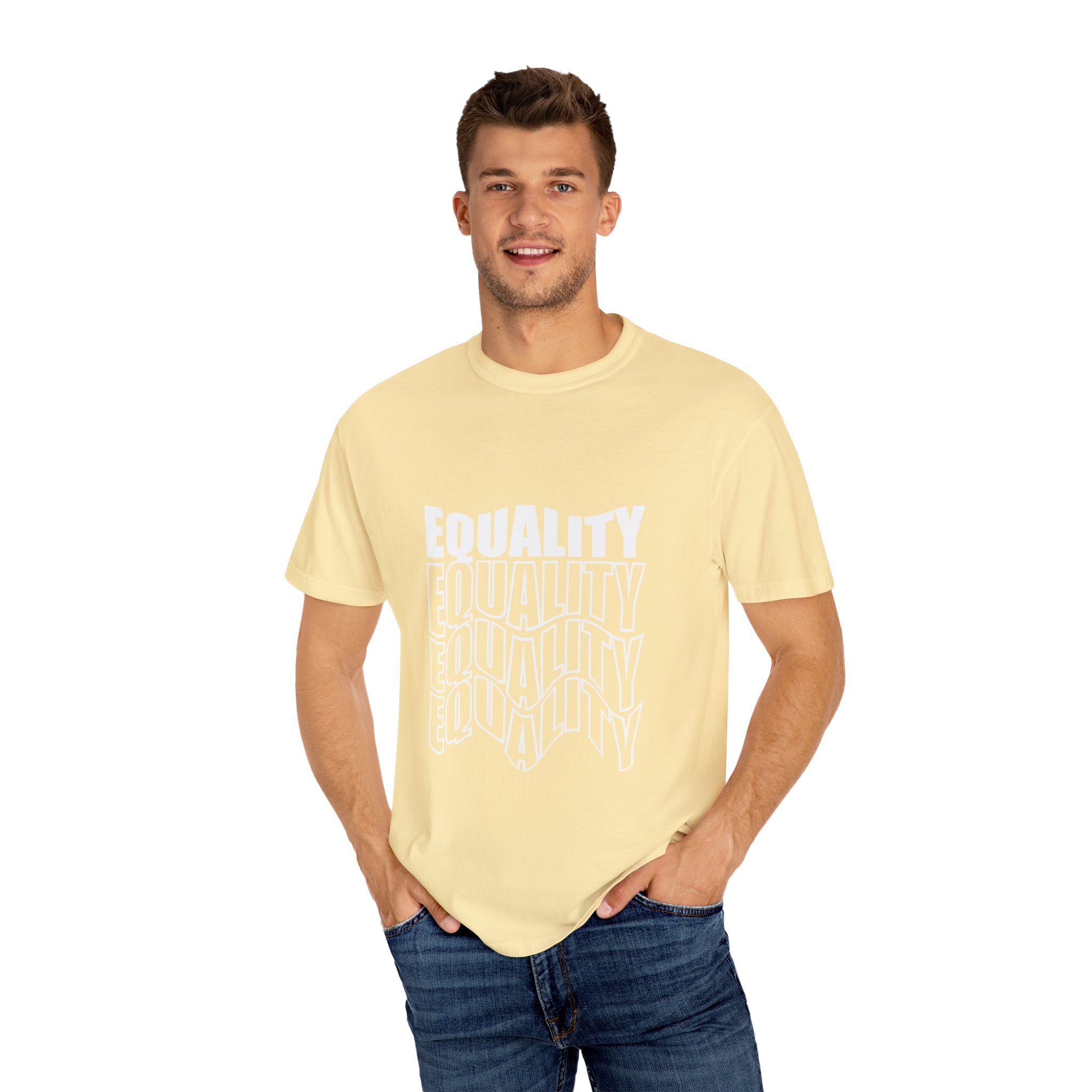 Equality Unisex Garment-Dyed T-shirt | Bold Statement Tee, LGBTQ+ Pride Apparel, Casual Wear, Gift for Activists, Equality Awareness
