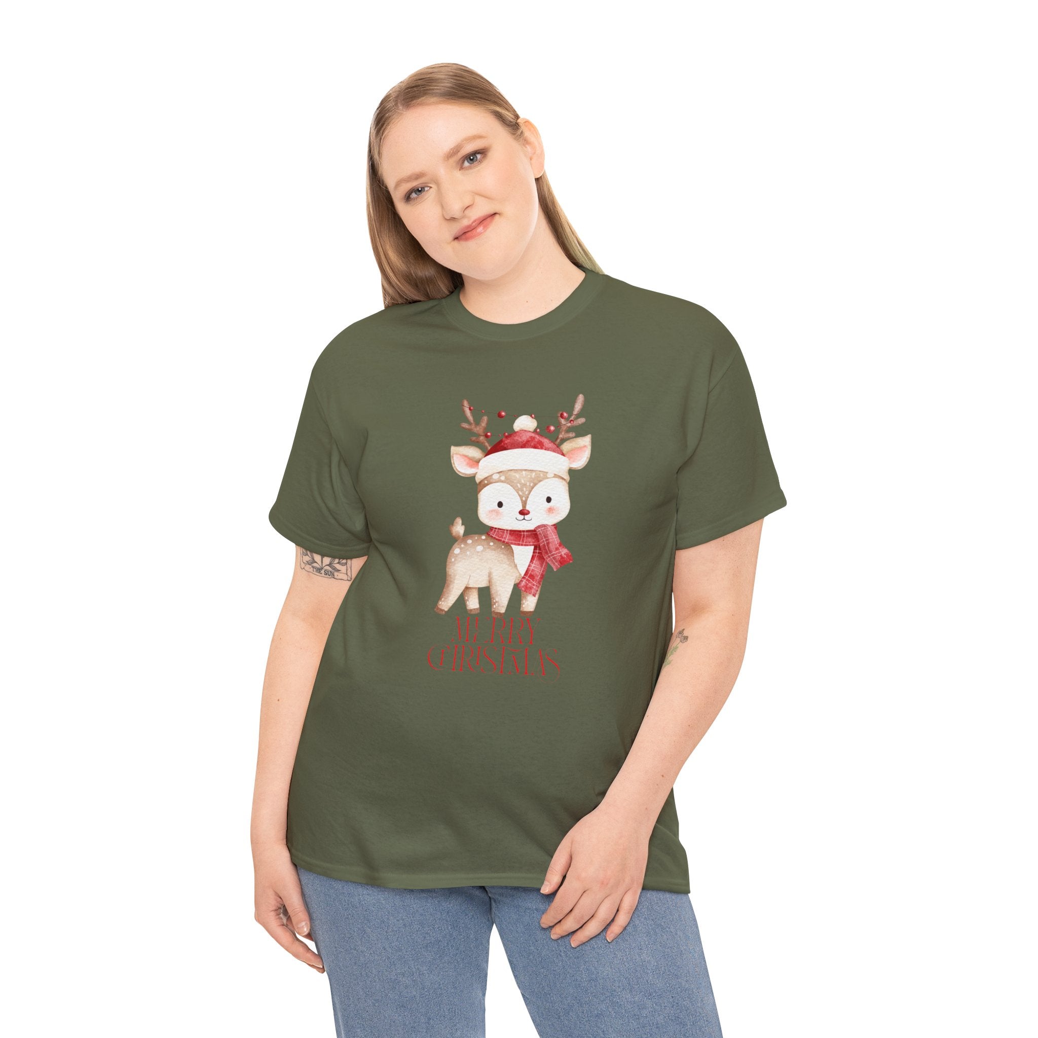 Kids' Cute Reindeer Christmas Tee – Merry Christmas Woodland Holiday Shirt
