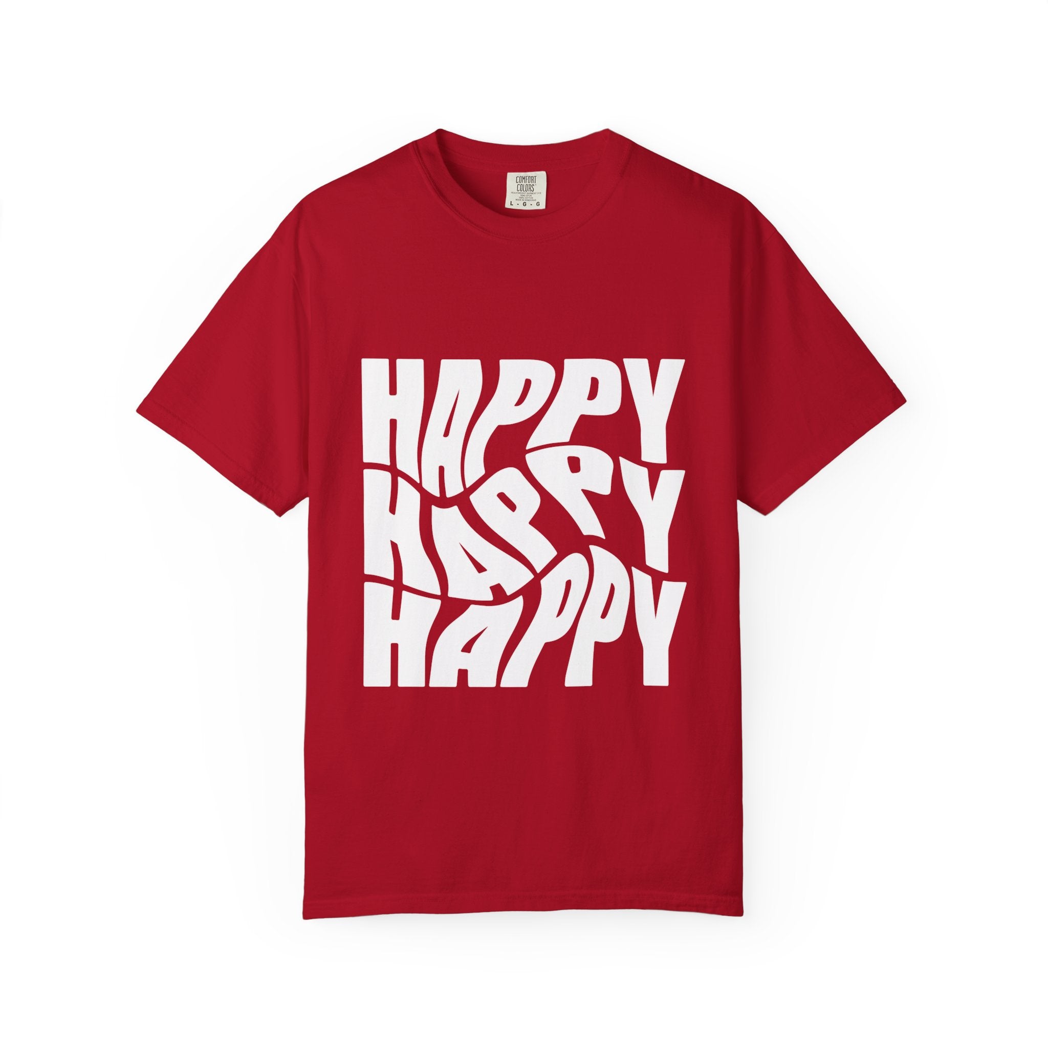 Happy Vibes Unisex Garment-Dyed T-shirt | Positive Affirmation Tee, Casual Wear, Gift for Friends, Summer Style, Comfort Apparel