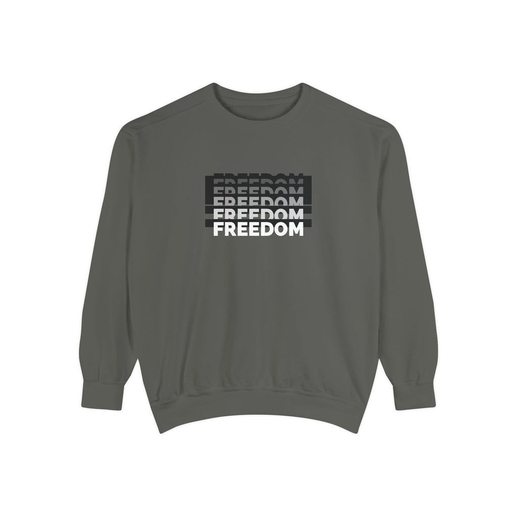 Freedom Unisex Garment-Dyed Sweatshirt - Cozy Casual Wear, Gift for Him/Her, Perfect for Relaxation, Street Style, Everyday Comfort