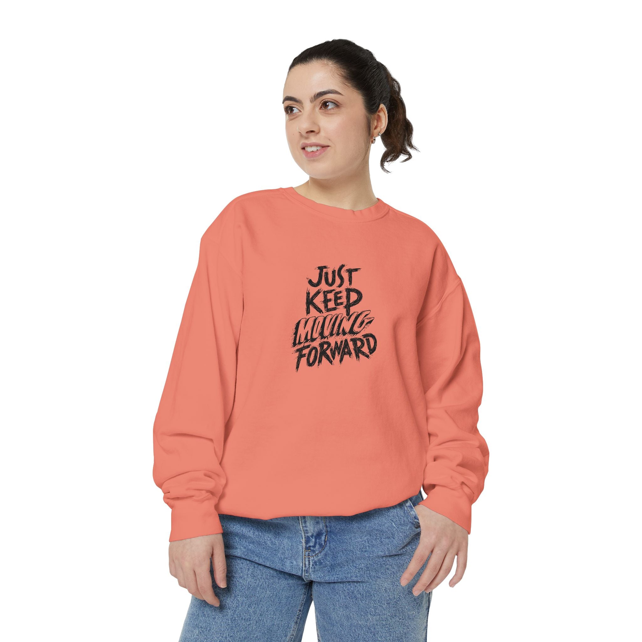 Motivational Sweatshirt - Just Keep Moving Forward, Unisex Garment-Dyed Crewneck, Cozy Gift, Inspirational Apparel, Perfect for Every [...]