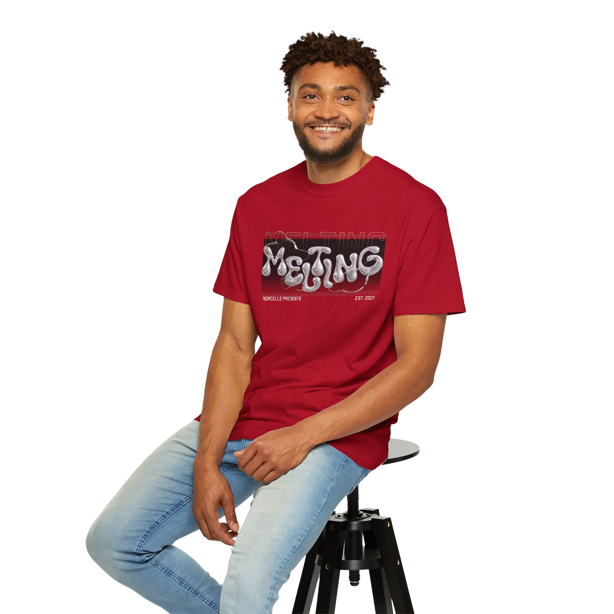 Melting Vibes Unisex Garment-Dyed T-shirt | Cool Graphic Tee for Art Lovers, Trendy Casual Wear, Unique Gift, Summer Style
