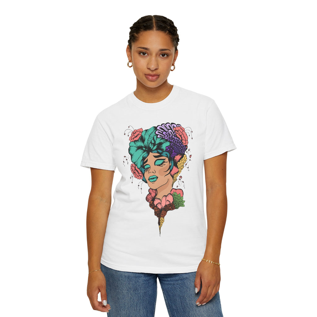Floral Fantasy T-Shirt | Artistic Graphic Tee for Nature Lovers, Unique Gift, Casual Wear, Eco-Friendly Fashion