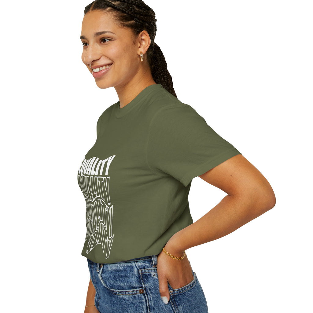 Equality Unisex Garment-Dyed T-shirt | Bold Statement Tee, LGBTQ+ Pride Apparel, Casual Wear, Gift for Activists, Equality Awareness