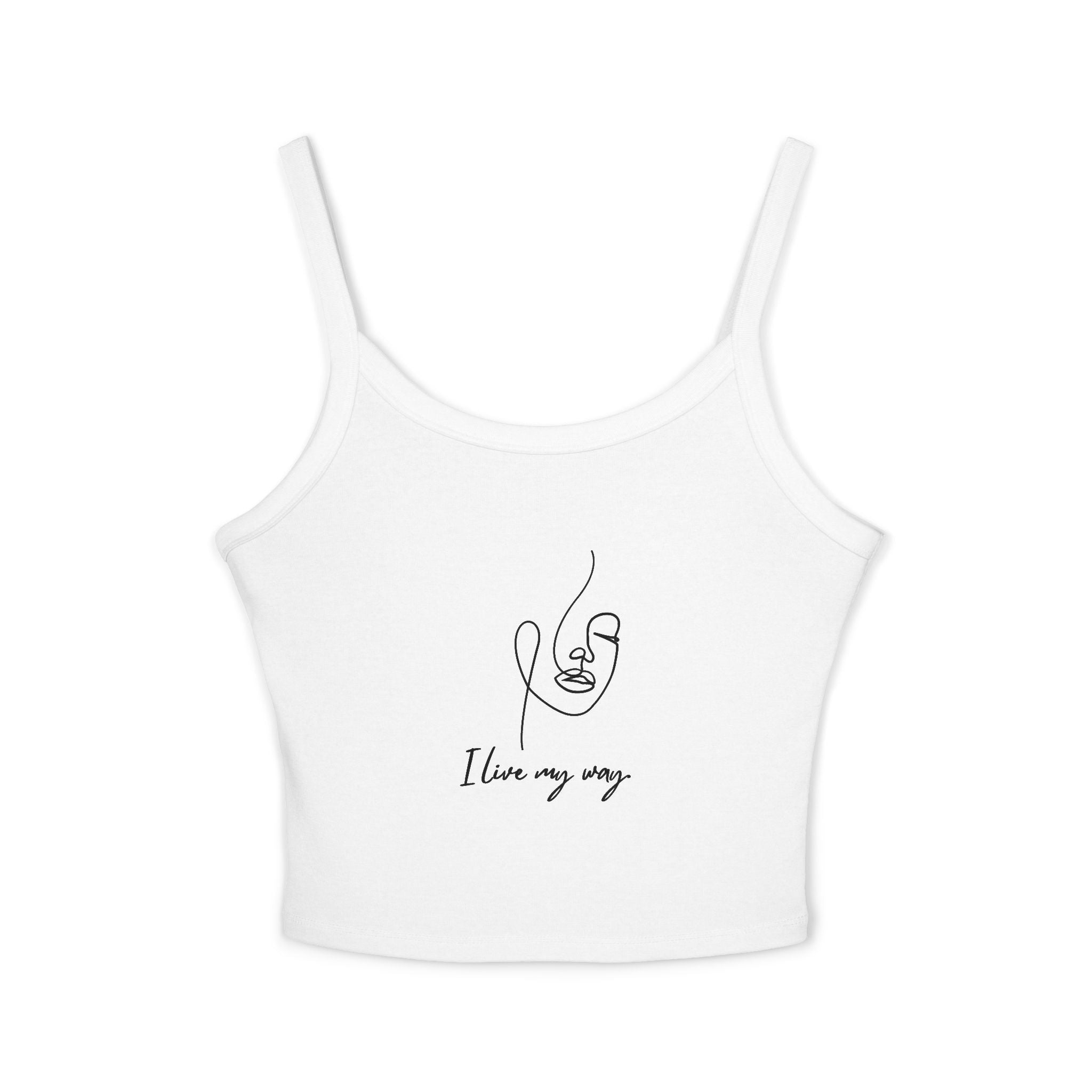 Women's Spaghetti Strap Tank Top, I Love My Way, Casual Summer Wear, Beach Outfit, Graphic Crop Top, Gift for Her