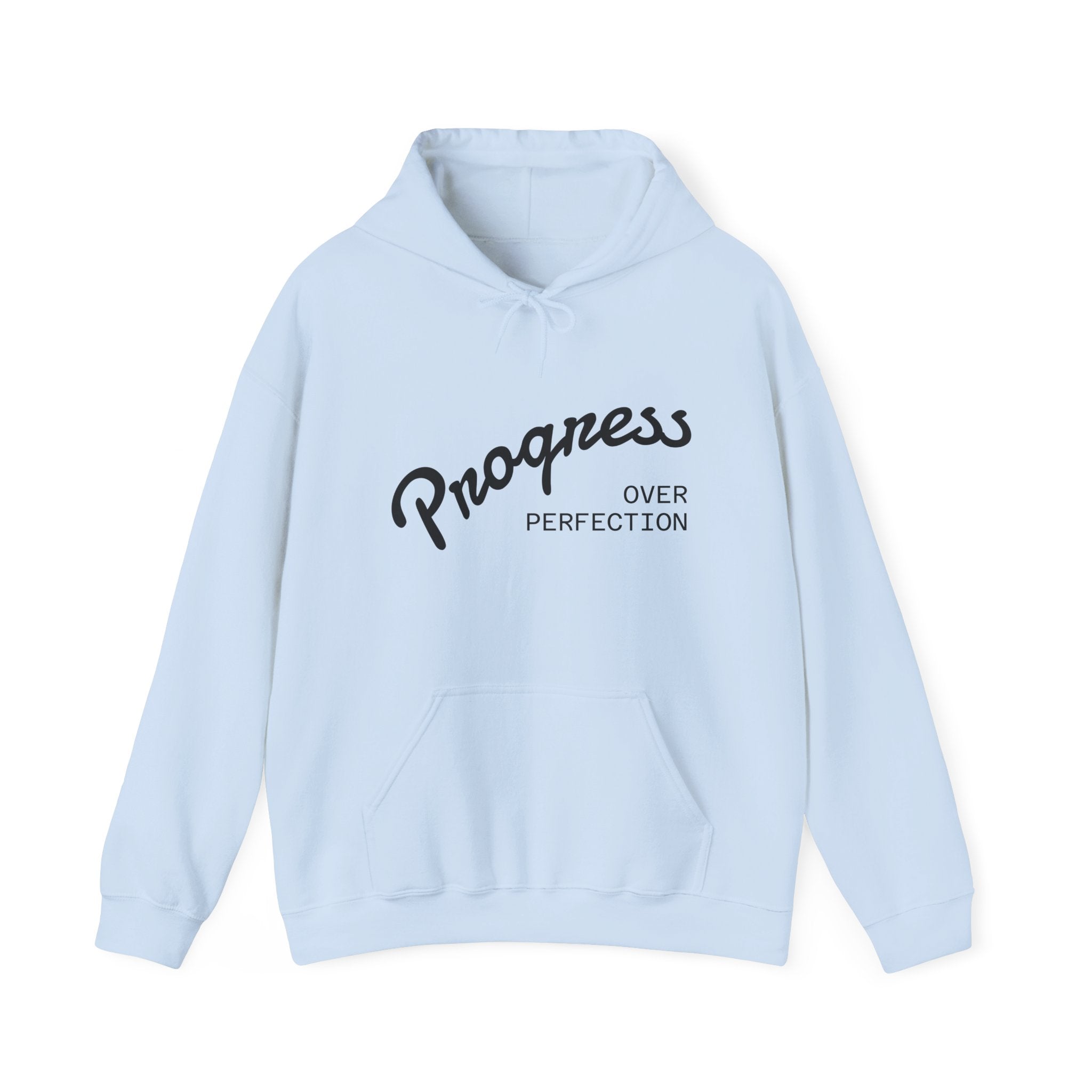 Progress Over Perfection Hoodie, Motivational Sweatshirt, Unisex Hooded Sweatshirt, Cozy Casual Wear, Gift for Her, Inspirational Apparel