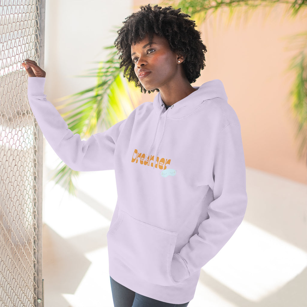 Dreamer Three-Panel Fleece Hoodie | Cozy Sweatshirt, Gift for Dreamers, Casual Wear, Inspirational Apparel, Everyday Comfort