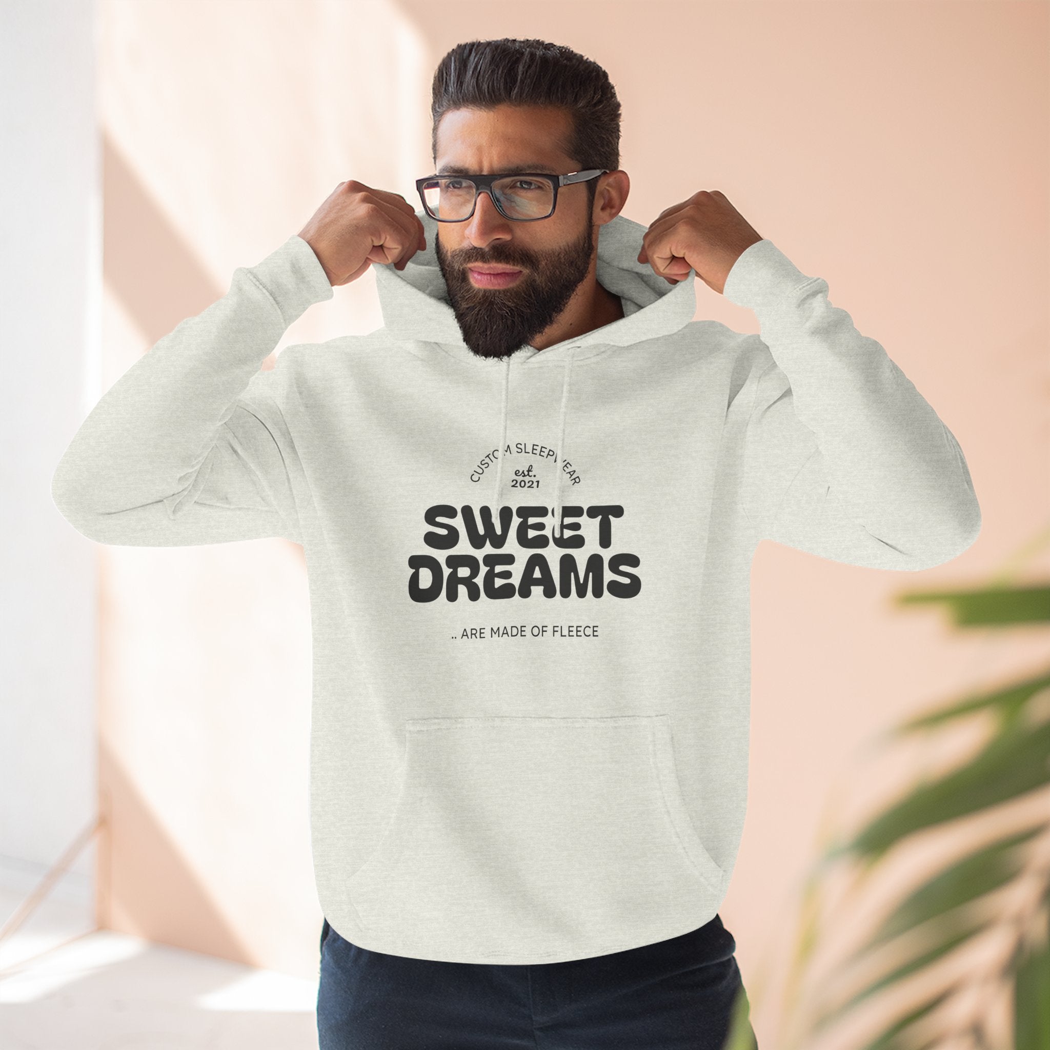 Cozy Sweet Dreams Hoodie, Fleece Pullover for Relaxation, Gift for Dreamers, Perfect for Sleepovers, Casual Wear