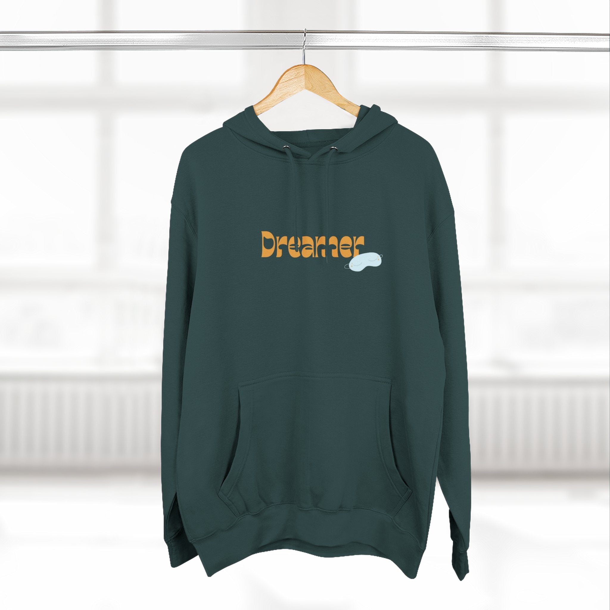 Dreamer Three-Panel Fleece Hoodie | Cozy Sweatshirt, Gift for Dreamers, Casual Wear, Inspirational Apparel, Everyday Comfort