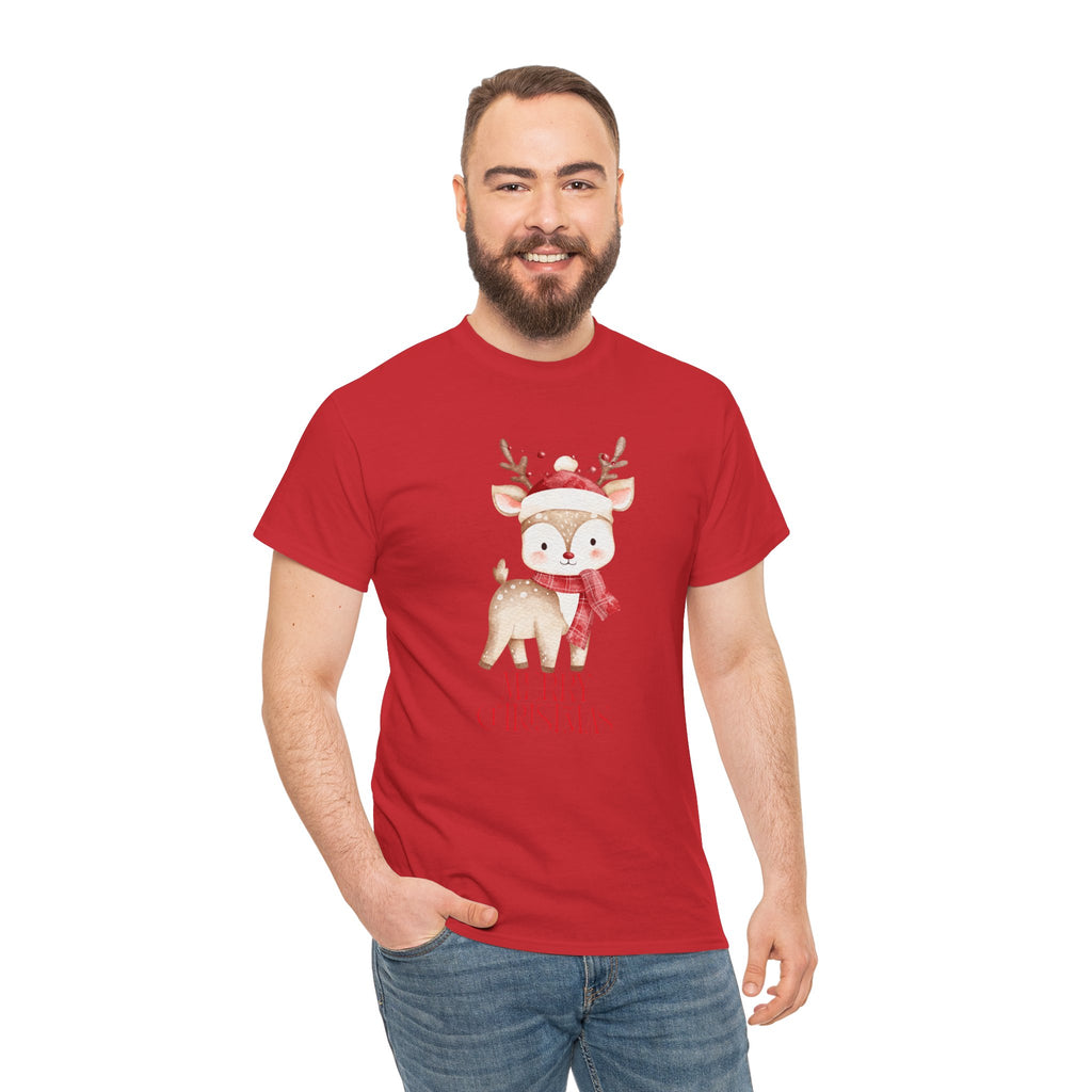 Kids' Cute Reindeer Christmas Tee – Merry Christmas Woodland Holiday Shirt