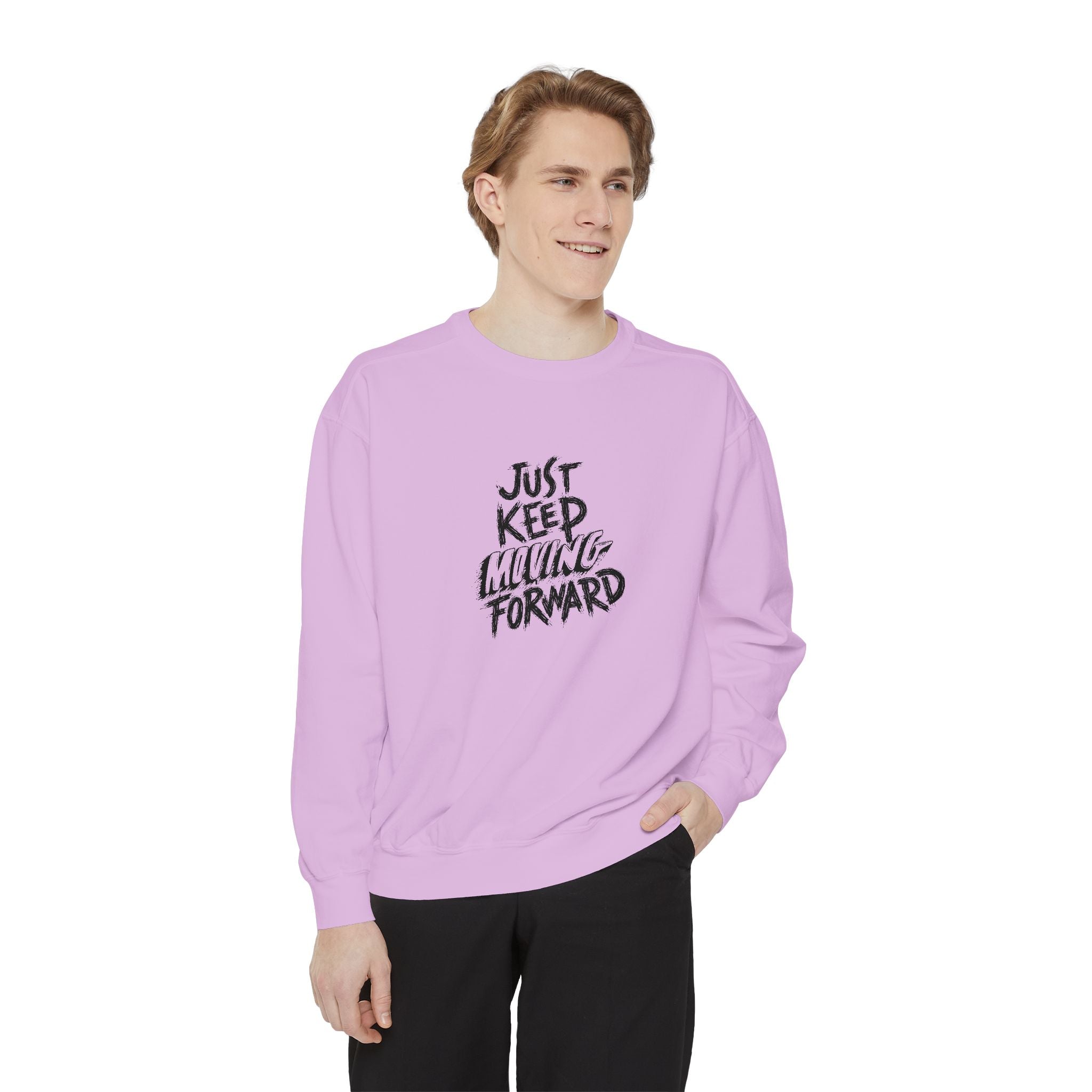 Motivational Sweatshirt - Just Keep Moving Forward, Unisex Garment-Dyed Crewneck, Cozy Gift, Inspirational Apparel, Perfect for Every [...]