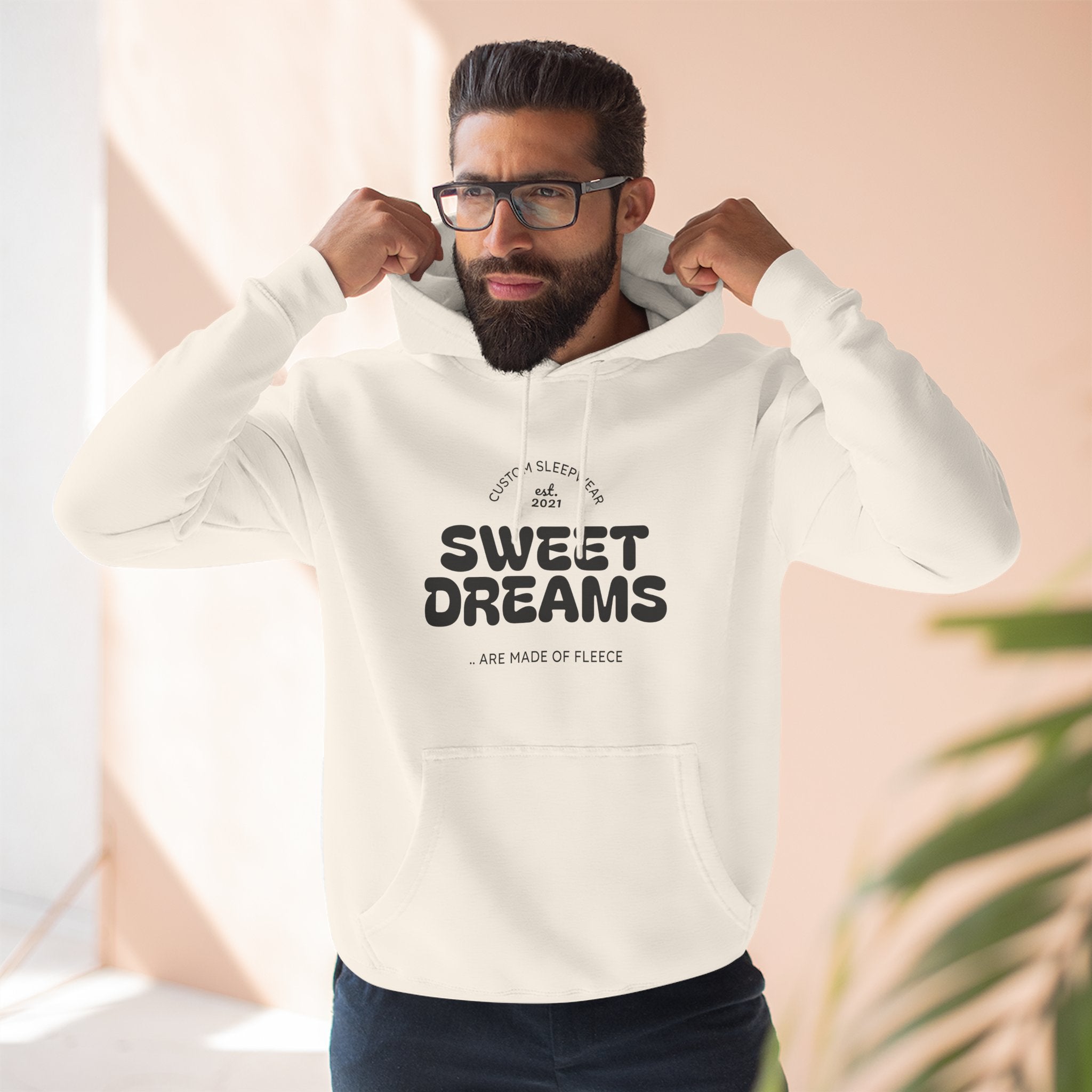 Cozy Sweet Dreams Hoodie, Fleece Pullover for Relaxation, Gift for Dreamers, Perfect for Sleepovers, Casual Wear