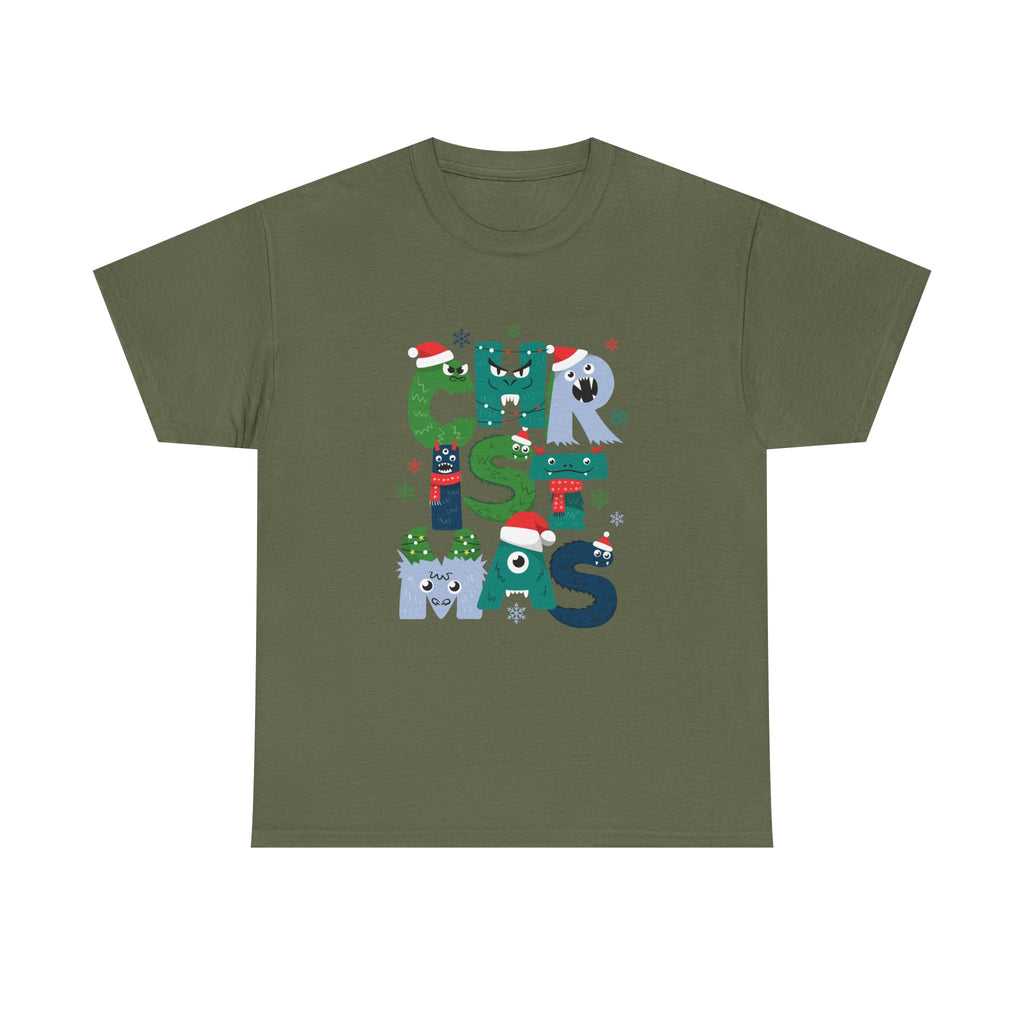 Christmas Graphic Tee — Cute Holiday "CHRISTMAS" Lettering T‑Shirt
