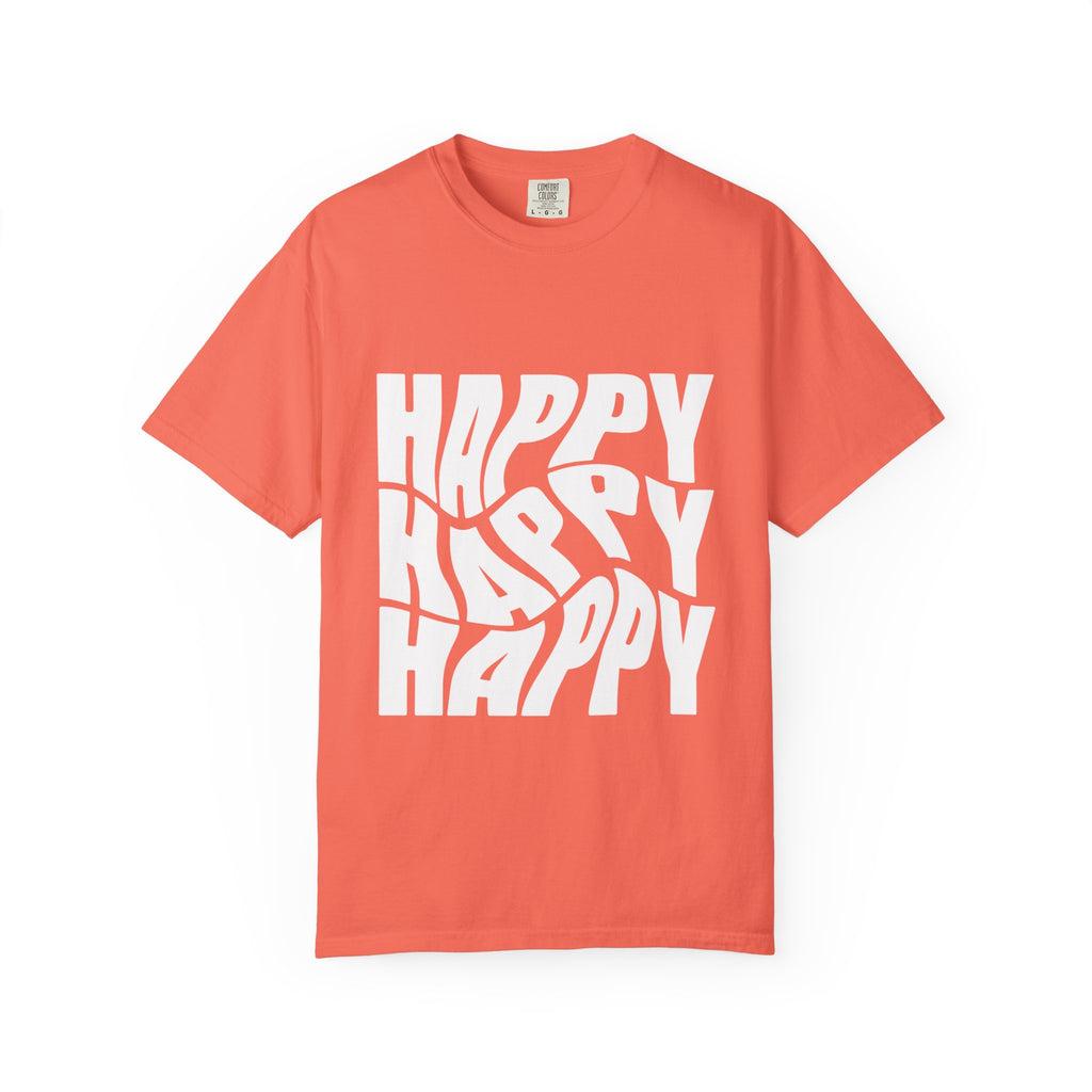 Happy Vibes Unisex Garment-Dyed T-shirt | Positive Affirmation Tee, Casual Wear, Gift for Friends, Summer Style, Comfort Apparel