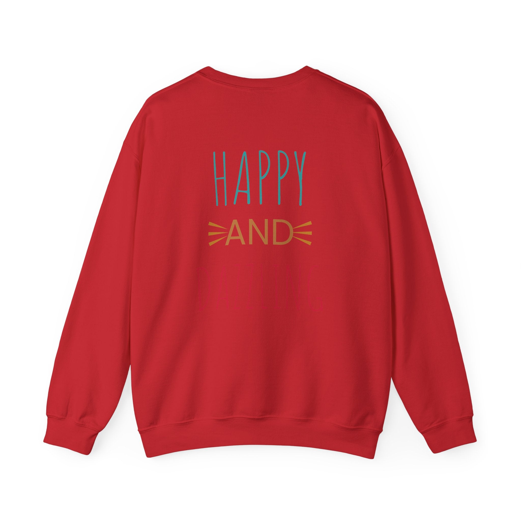 Happy and Dazzling Unisex Heavy Blend™ Crewneck Sweatshirt, Cozy Gift, Casual Wear, Everyday Comfort, Perfect for Birthdays or Celebrations