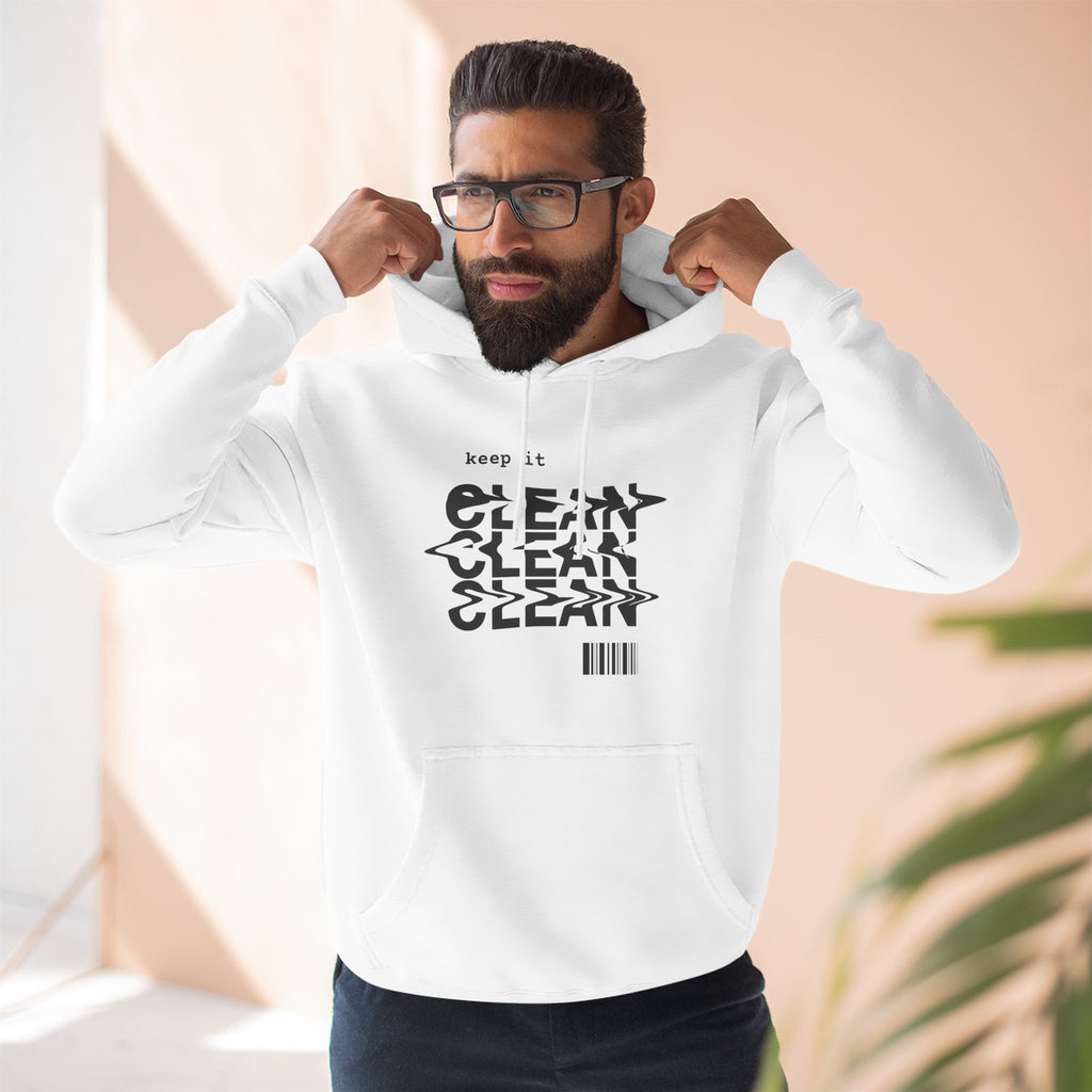 Stylish Fleece Hoodie with ‘Keep It Clean’ Design, Cozy Winter Apparel, Ideal for Casual Outfits, Gifts for Friends, Unique Streetwear