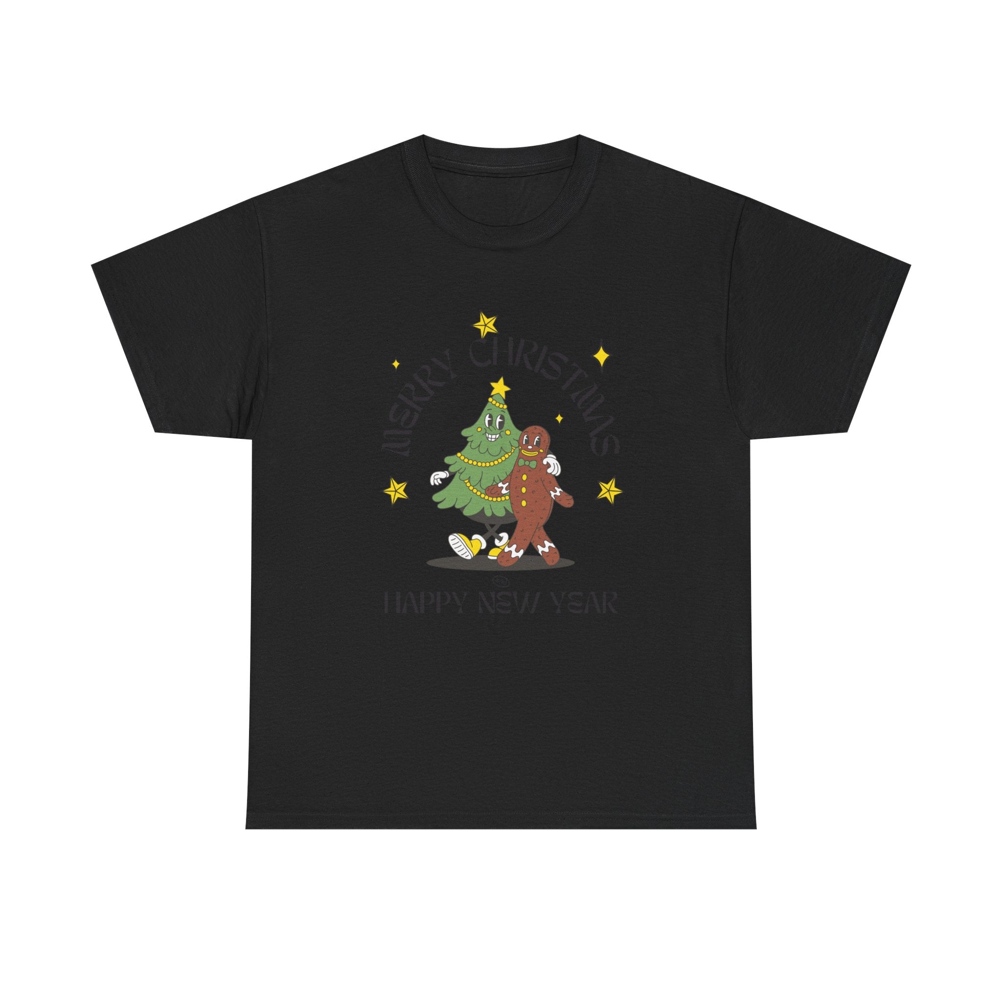 Christmas Gingerbread Tree Tee - "Merry Christmas, Happy New Year" Holiday Shirt