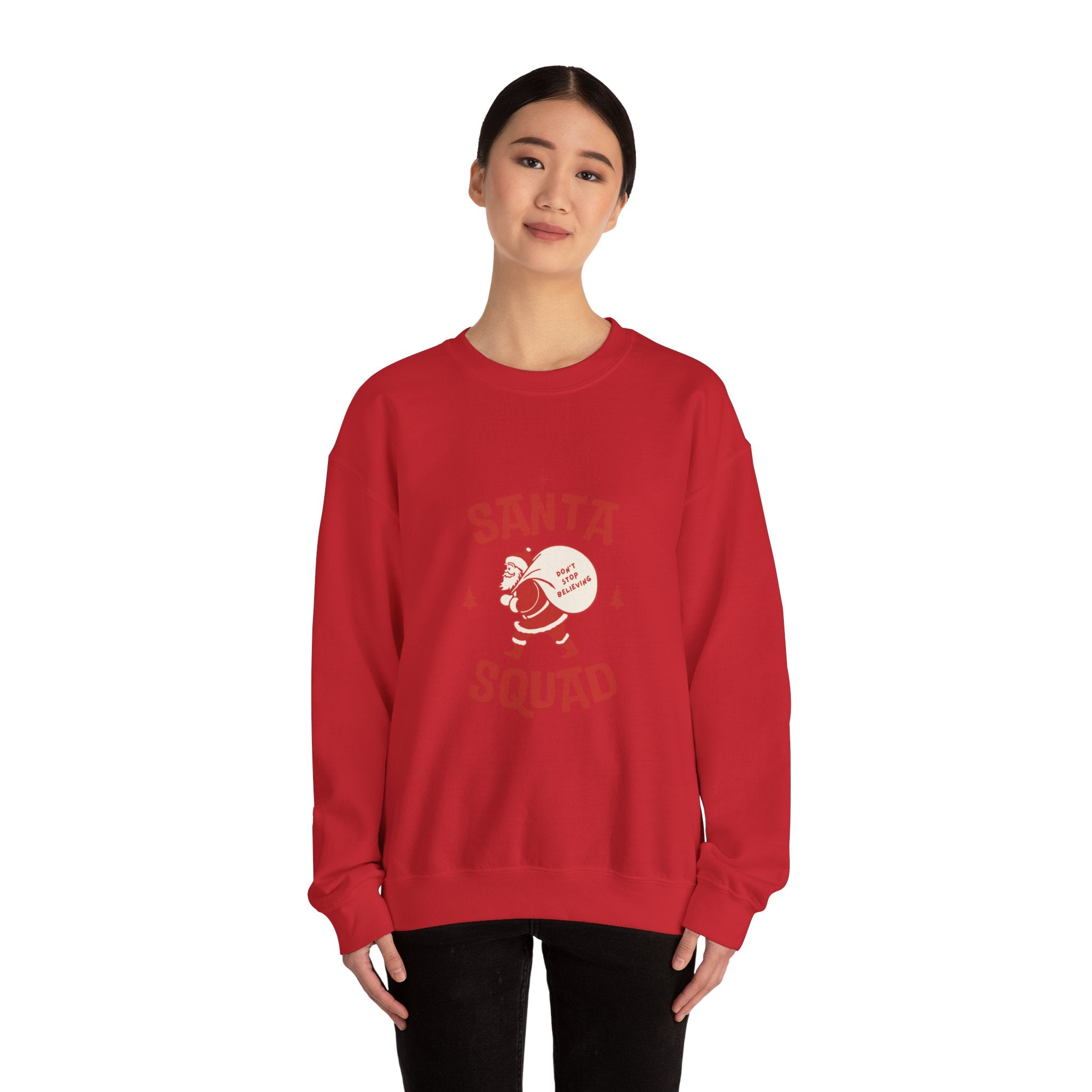 Santa Squad Crewneck Sweatshirt — Retro Santa Graphic Christmas Sweater