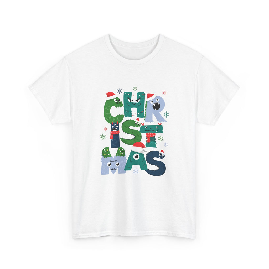 Christmas Graphic Tee — Cute Holiday "CHRISTMAS" Lettering T‑Shirt
