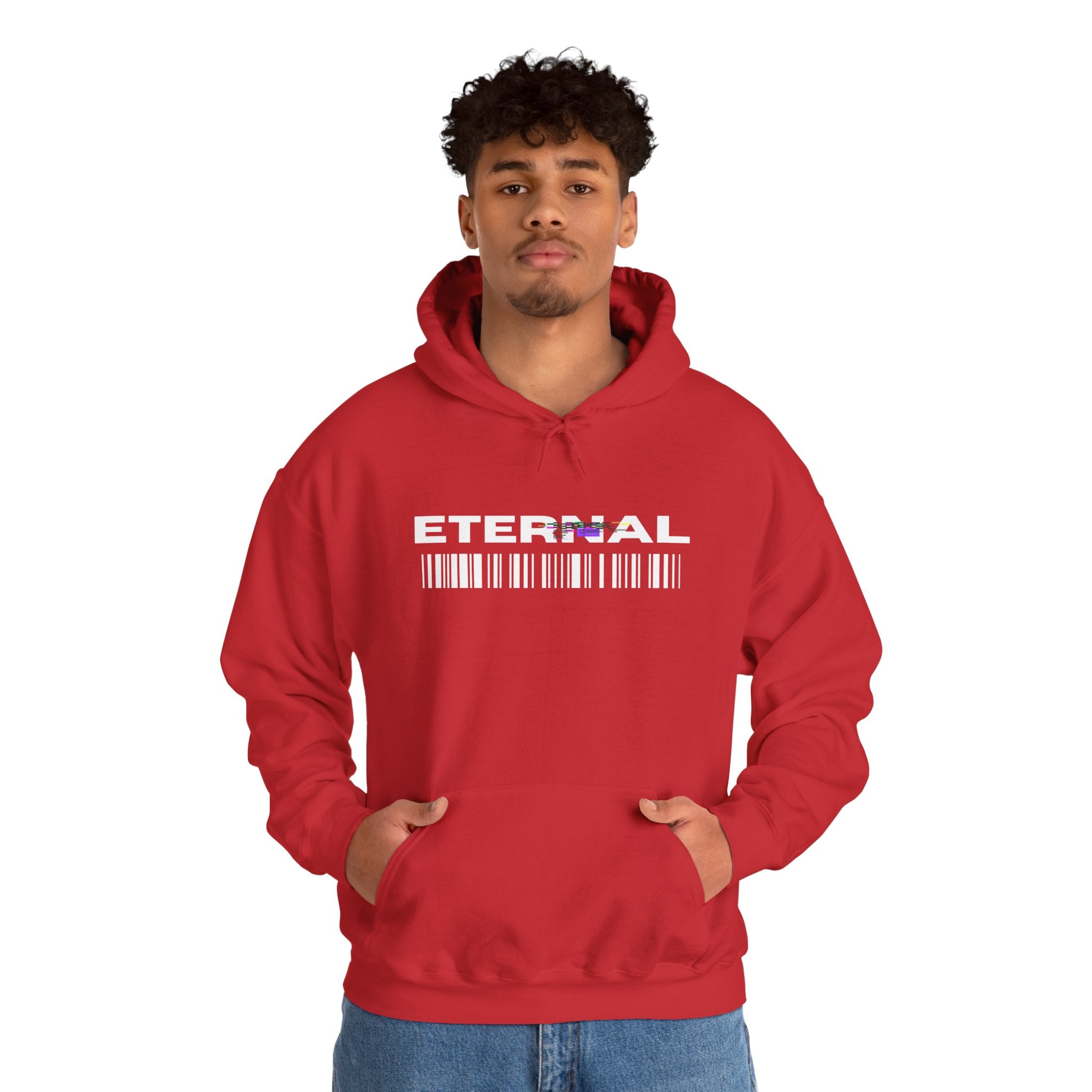 Eternal Barcode Hoodie — Black Graphic Pullover