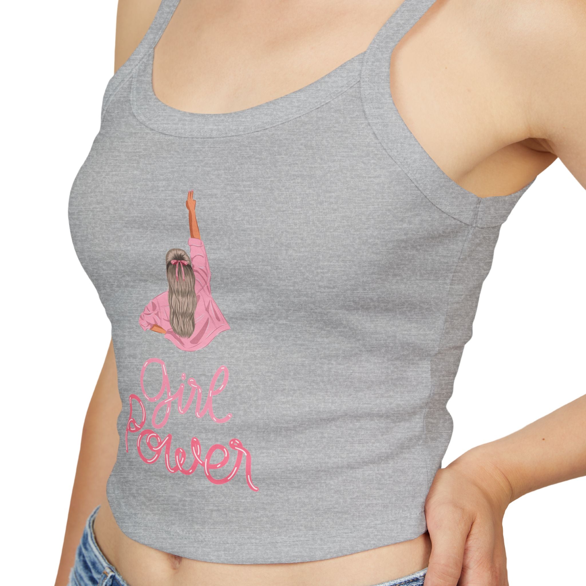 Empowering Women's Spaghetti Strap Tank Top - Girl Power Graphic, Summer Wear, Casual Style, Gift for Her, Feminism Fashion