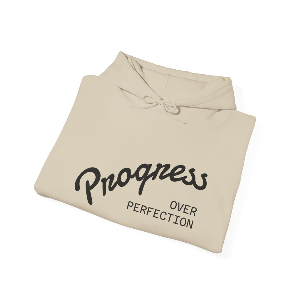 Progress Over Perfection Hoodie, Motivational Sweatshirt, Unisex Hooded Sweatshirt, Cozy Casual Wear, Gift for Her, Inspirational Apparel