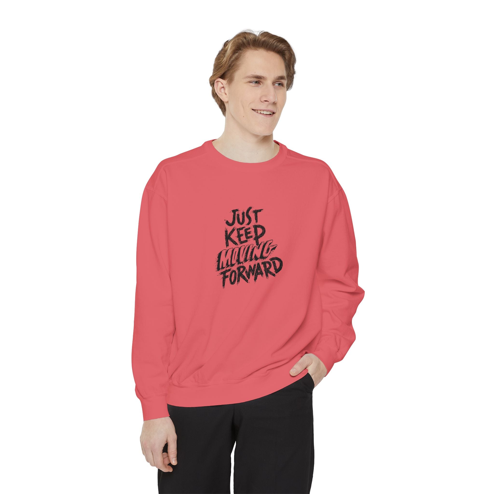 Motivational Sweatshirt - Just Keep Moving Forward, Unisex Garment-Dyed Crewneck, Cozy Gift, Inspirational Apparel, Perfect for Every [...]