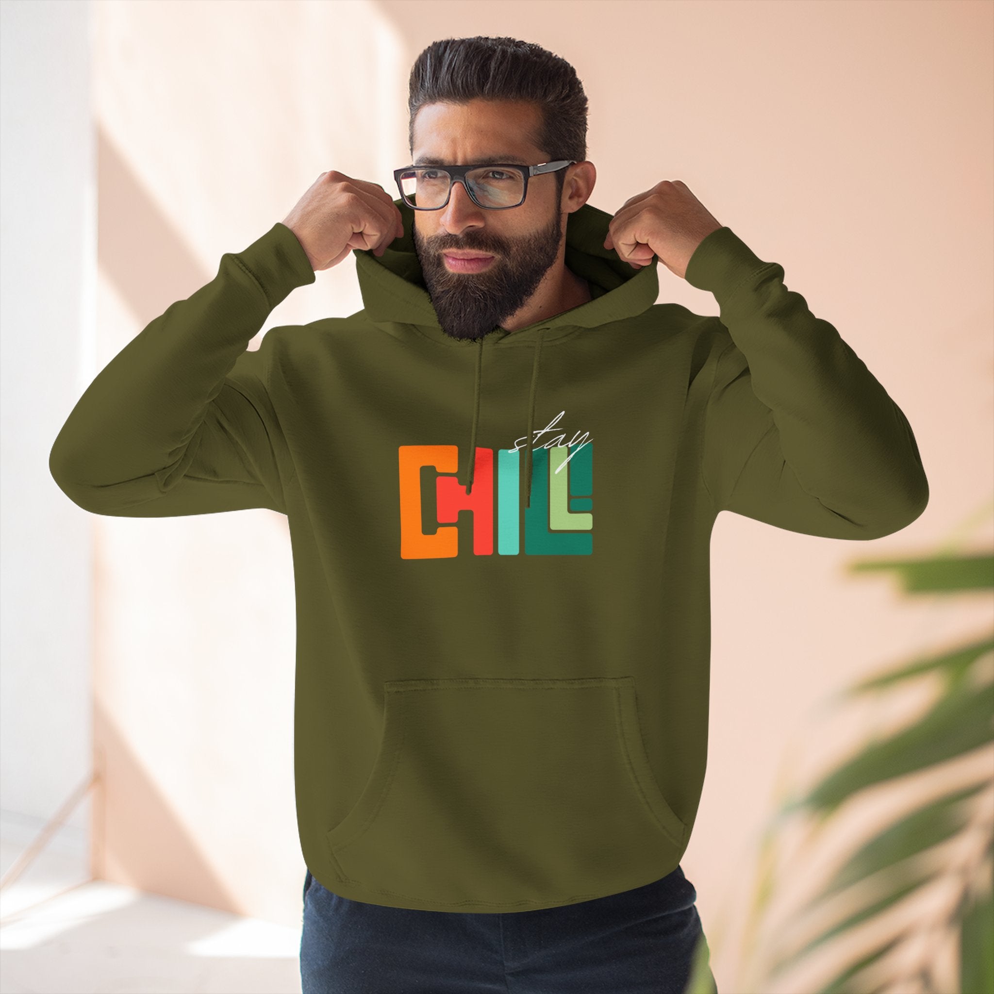 Chill Vibes Three-Panel Fleece Hoodie | Cozy Sweatshirt for Relaxation, Perfect for Gifts, Fashion, and Casual Wear