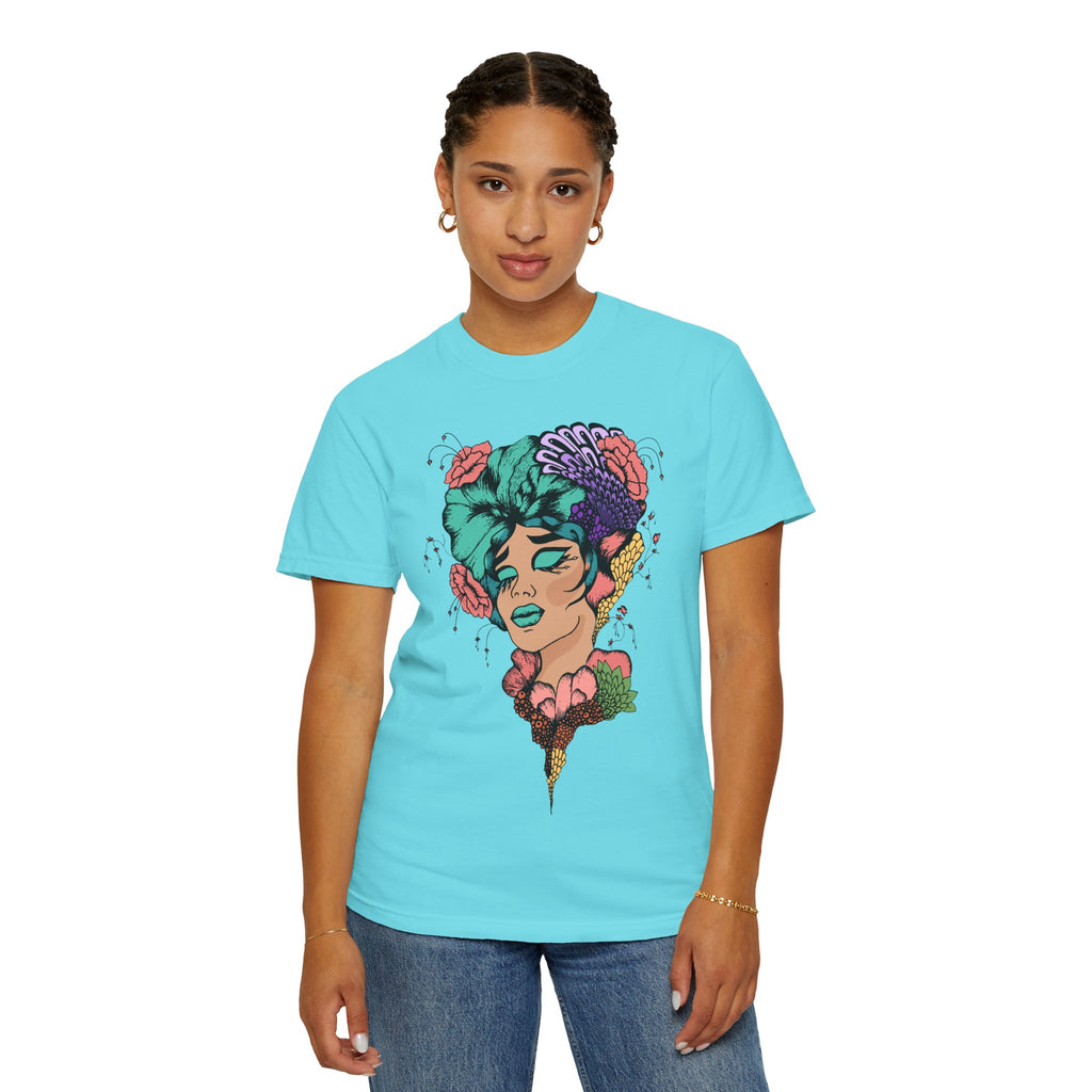 Floral Fantasy T-Shirt | Artistic Graphic Tee for Nature Lovers, Unique Gift, Casual Wear, Eco-Friendly Fashion